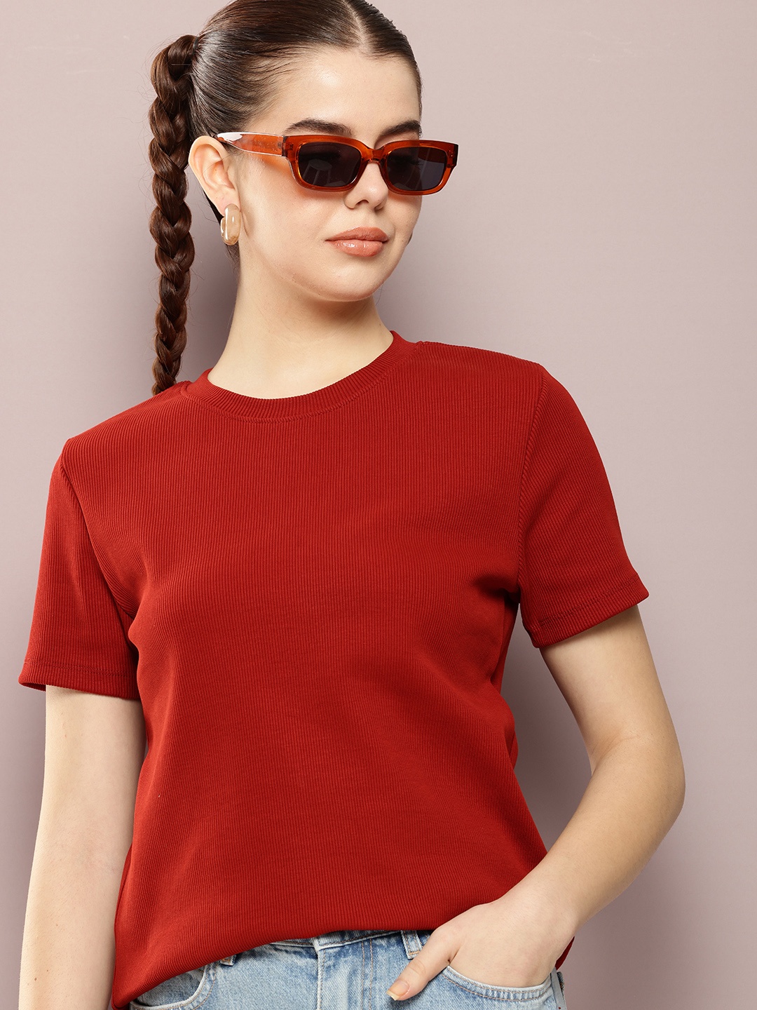 

Kook N Keech Ribbed T-shirt, Maroon