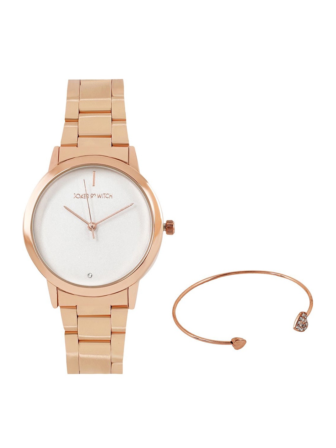 

JOKER & WITCH Women Watch & Bracelet Gift Set JWBS1044, Rose gold