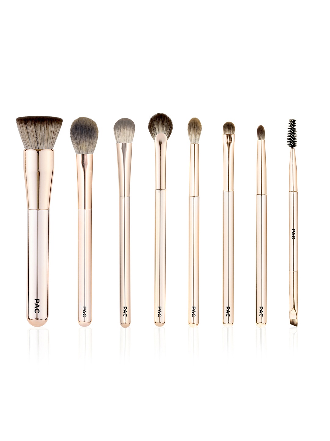 

PAC 8Pcs Everyday Glam Makeup Brush Kit, Gold