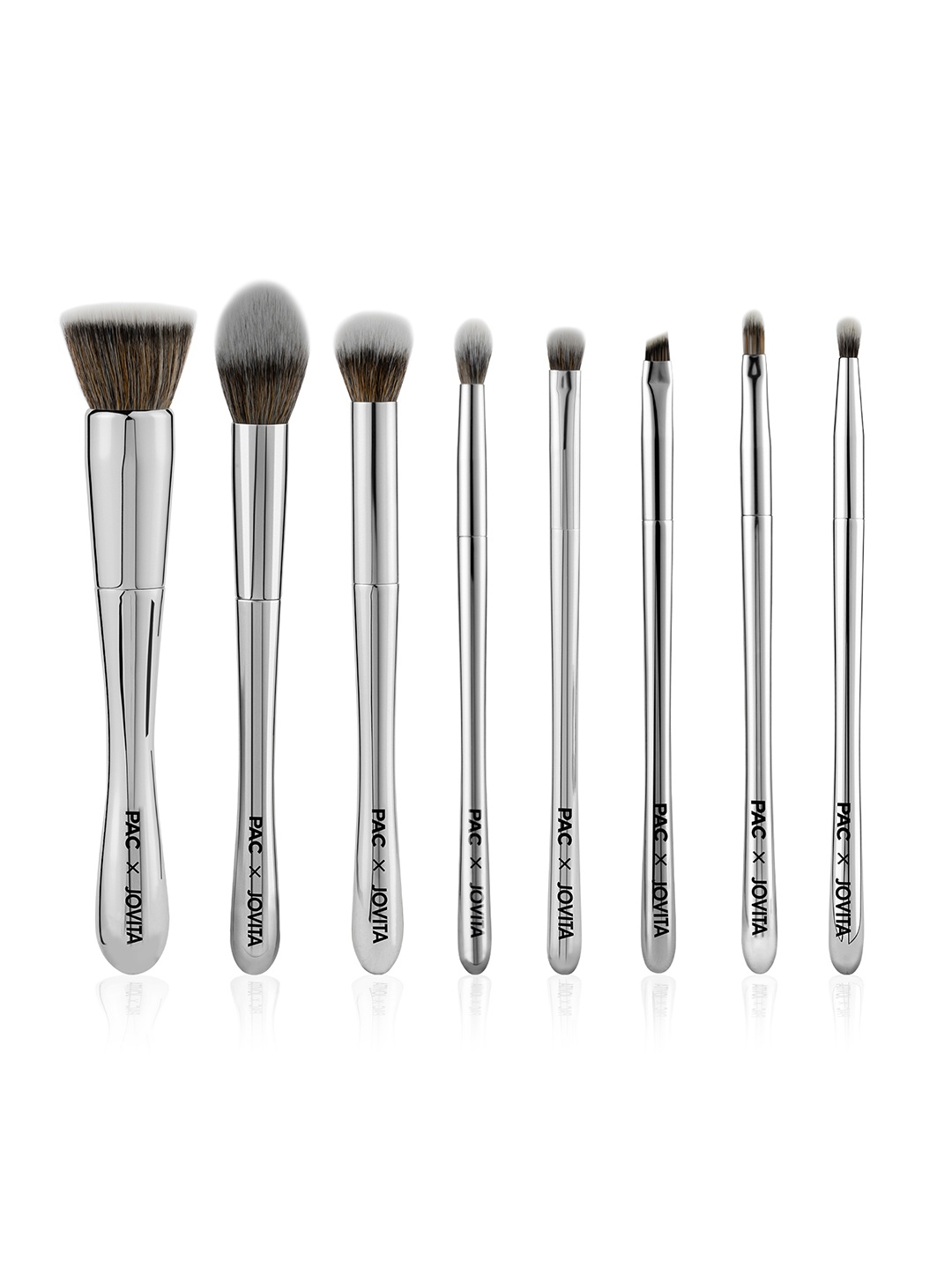 

PAC X JOVITA 8Pcs All You Need Makeup Brush Set, Silver