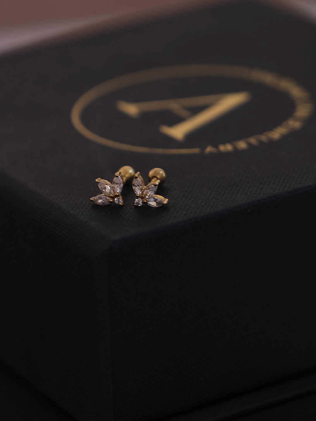 

Anushka Jain Jewellery 925 Sterling Silver Gold-Plated Cubic Zirconia Classic Studs