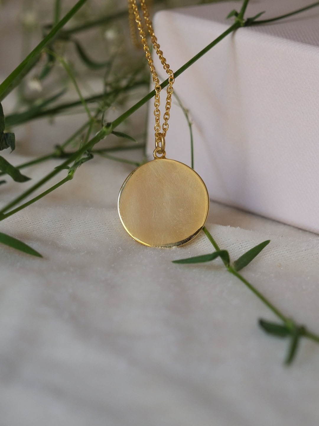 

Anushka Jain Jewellery 925 Sterling Silver Gold-Plated Coin Pendant Chain