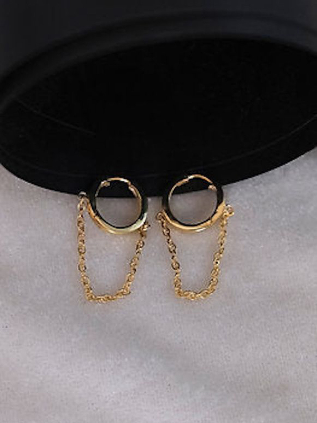 

Anushka Jain Jewellery 925 Sterling Silver Gold-Plated Circular Hoop Earrings