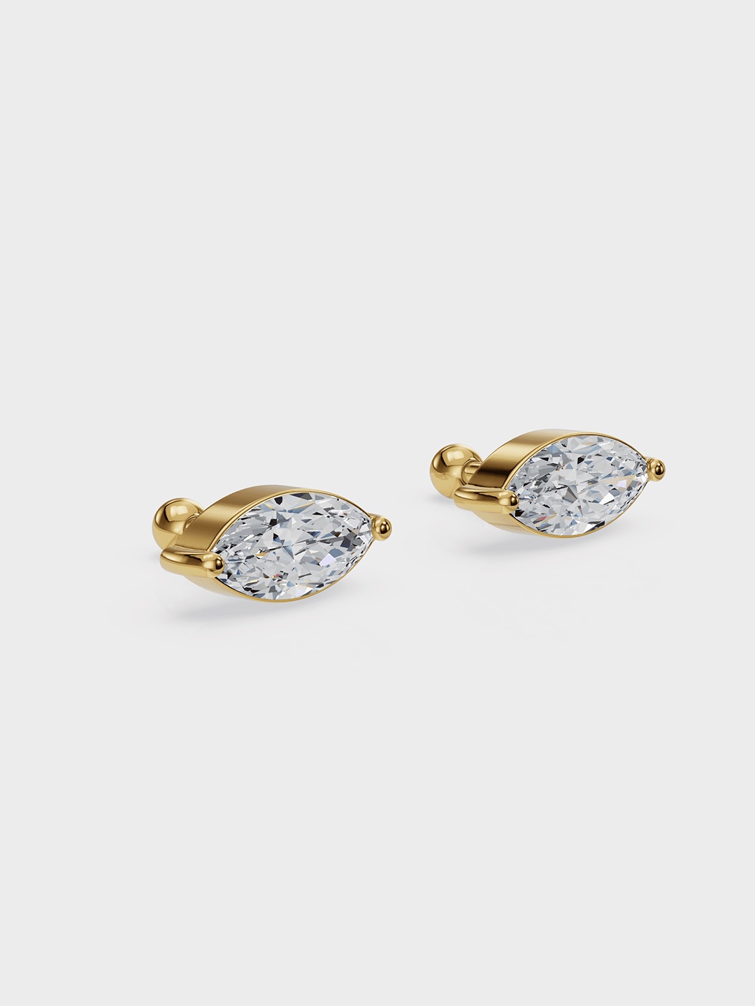

Anushka Jain Jewellery925 Sterling Silver Gold-Plated CZ Studded Classic Studs