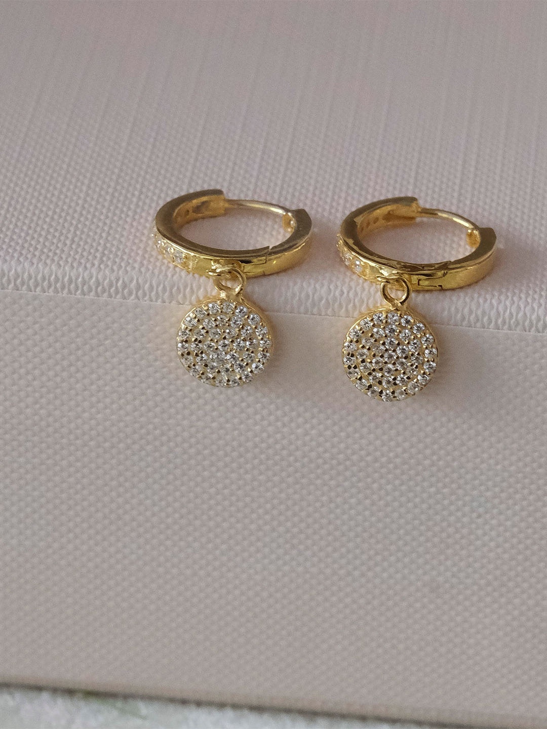 

Anushka Jain Jewellery Gold Plated Cubic Zirconia 925 Sterling Silver Hoop Earrings