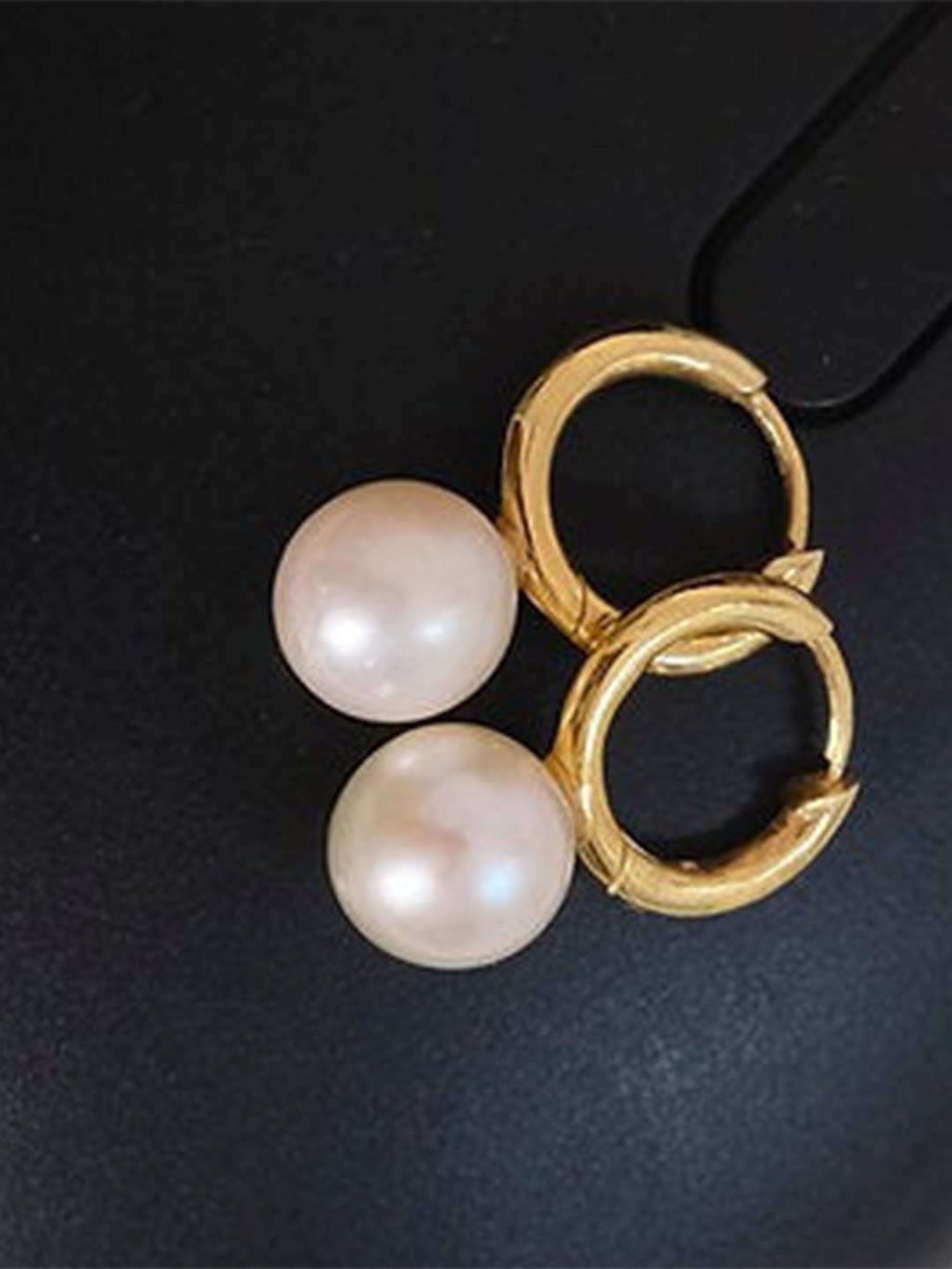 

Anushka Jain Jewellery Gold Plated Pearl 925 Sterling Silver Hoop Earrings