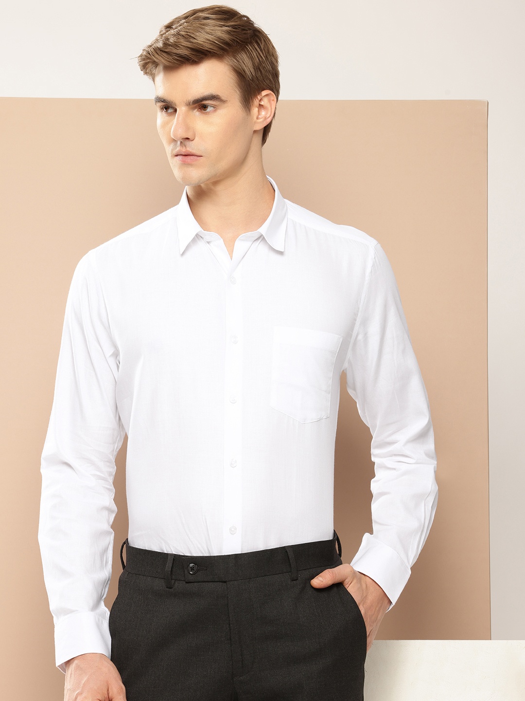 

INVICTUS Men Original Pure Cotton Formal Shirt, White