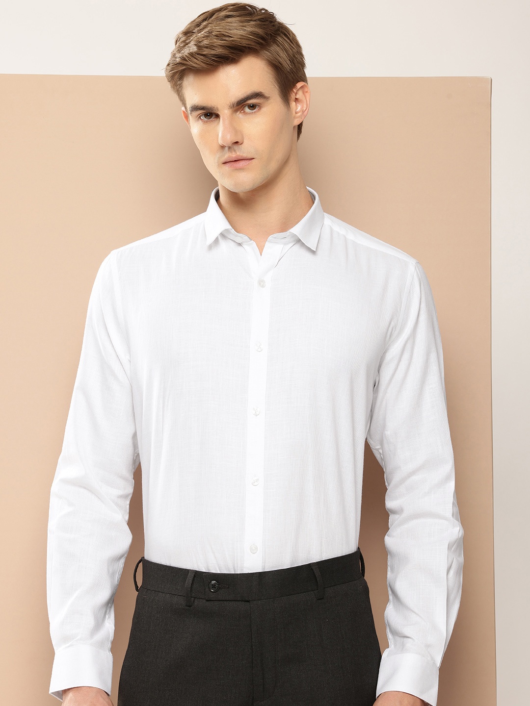 

INVICTUS Men Original Pure Cotton Formal Shirt, White