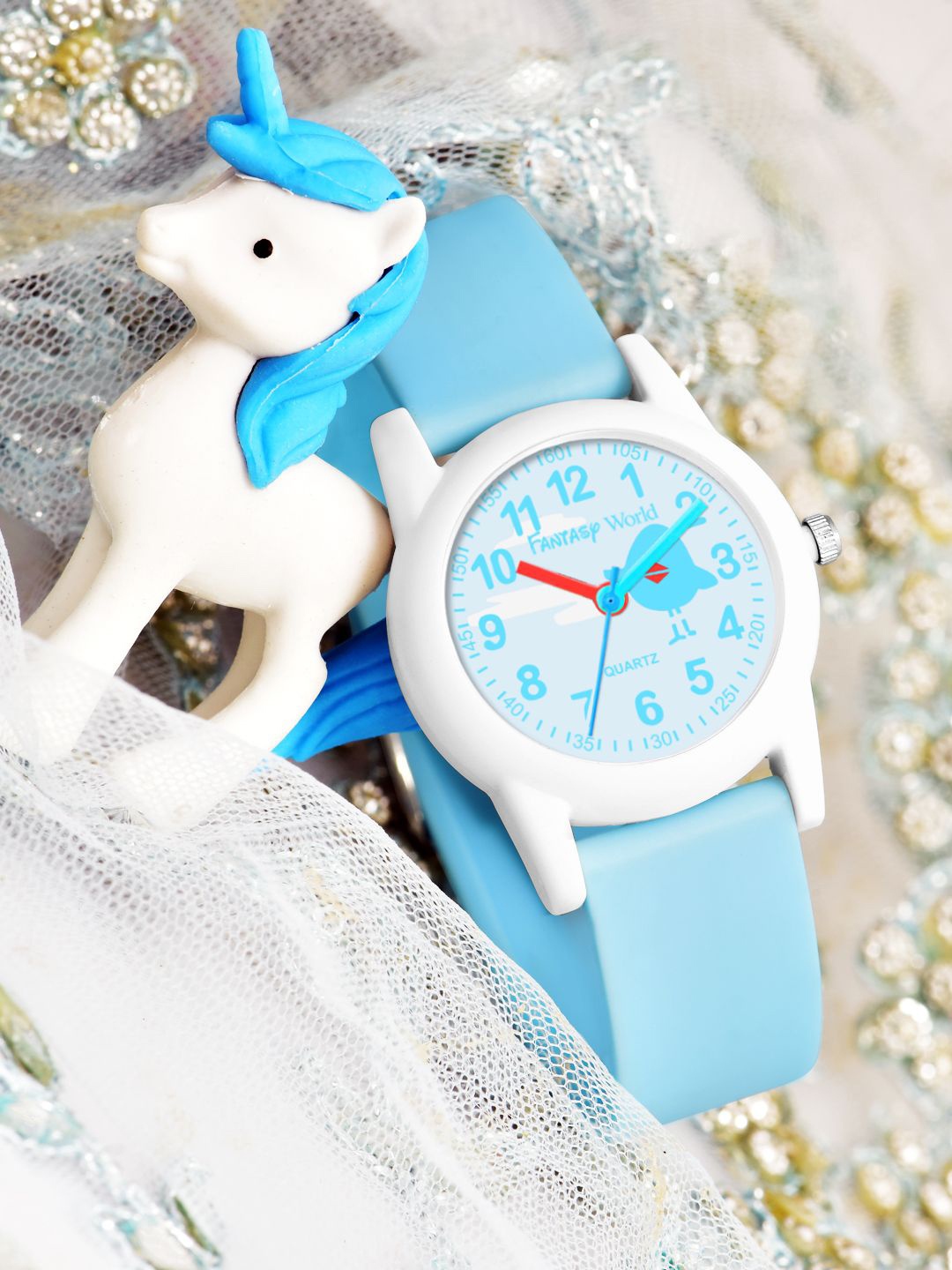 

Fantasy World Unisex Kids Printed Dial & Straps Analogue and Digital Watch FW24-2133-S.BL, Turquoise blue