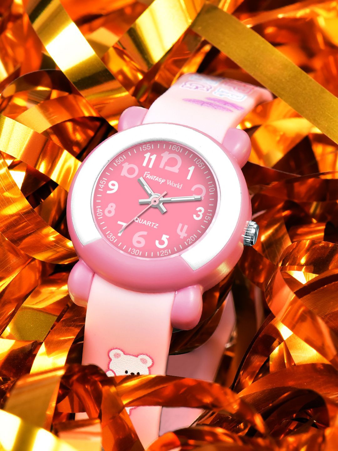 

Fantasy World Unisex Kids Patterned Dial & Straps Analogue Watch FW24-2217-PTPK, Pink