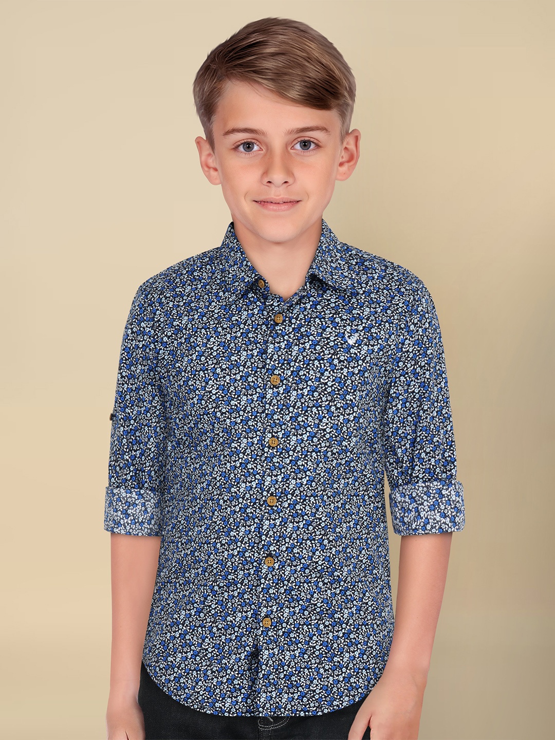 

Allen Solly Junior Boys Spread Collar Cotton Slim Fit Casual Shirt, Multi