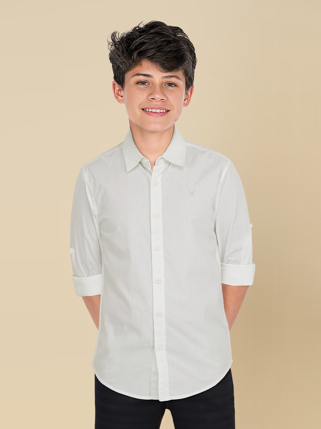 

Allen Solly Junior Boys Slim Fit Opaque Casual Shirt, White