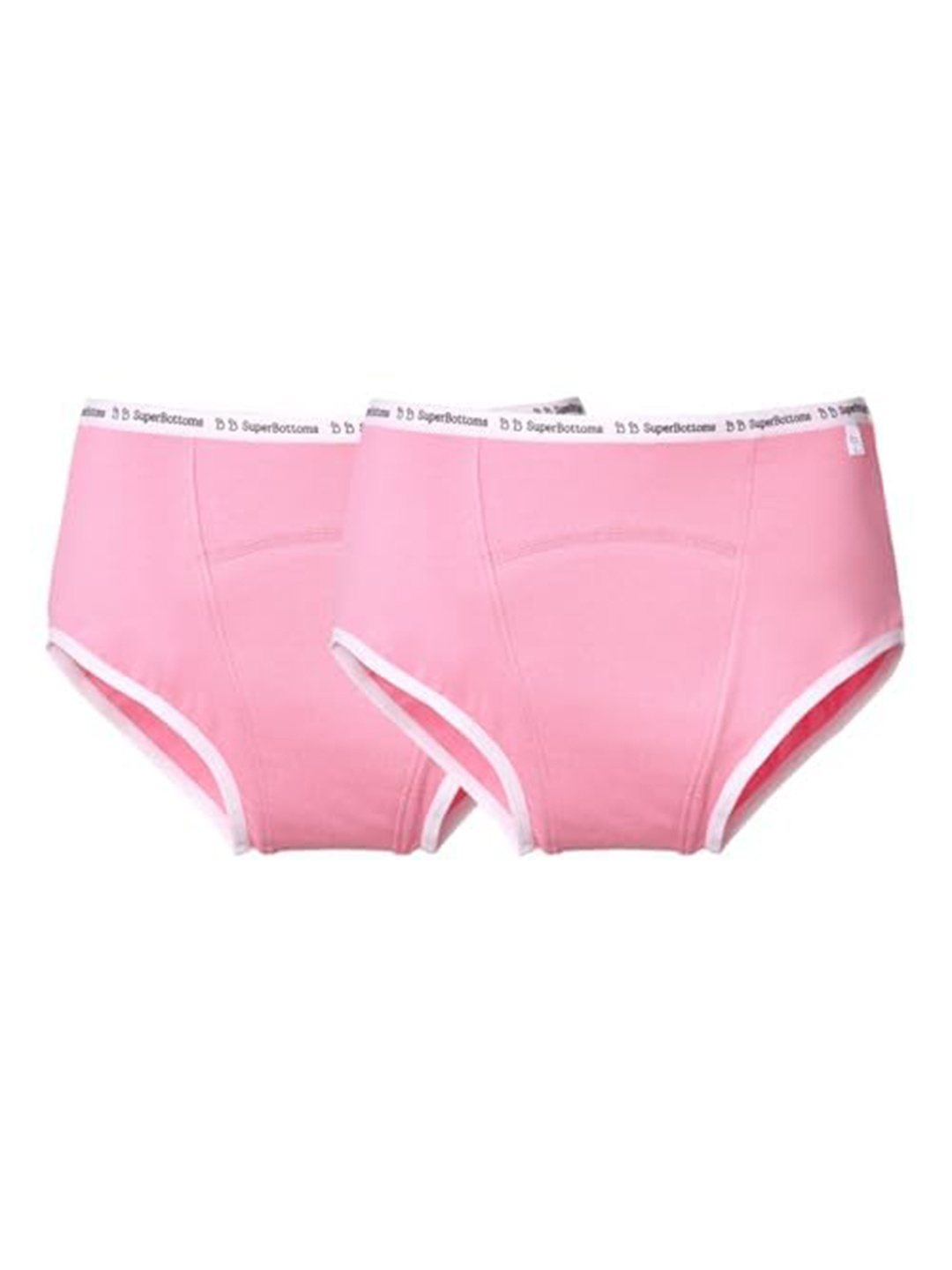 

SuperBottoms (Pack of 2 Max absorb Period Underwear High Waist Leak-Free, Pink