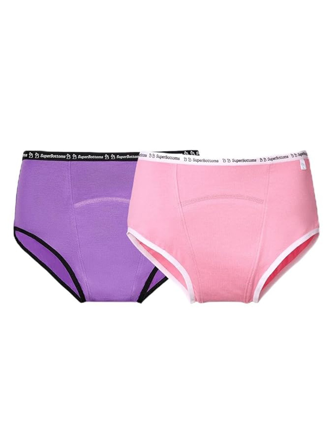

SuperBottoms Set of 2 Maxabsorb High Waist Leak-Free Period Underwear, Pink