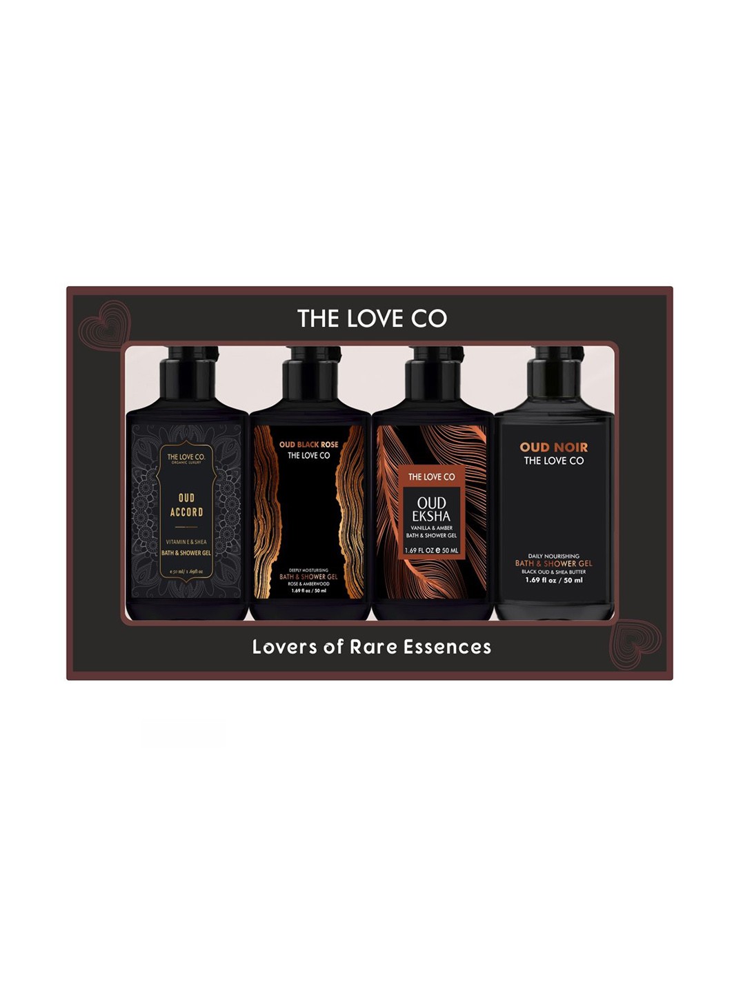

The Love Co Set Of 4 Oudh Accord, Black Rose, Oud Eksha & Oud Noir Shower Gel - 50ml Each, White