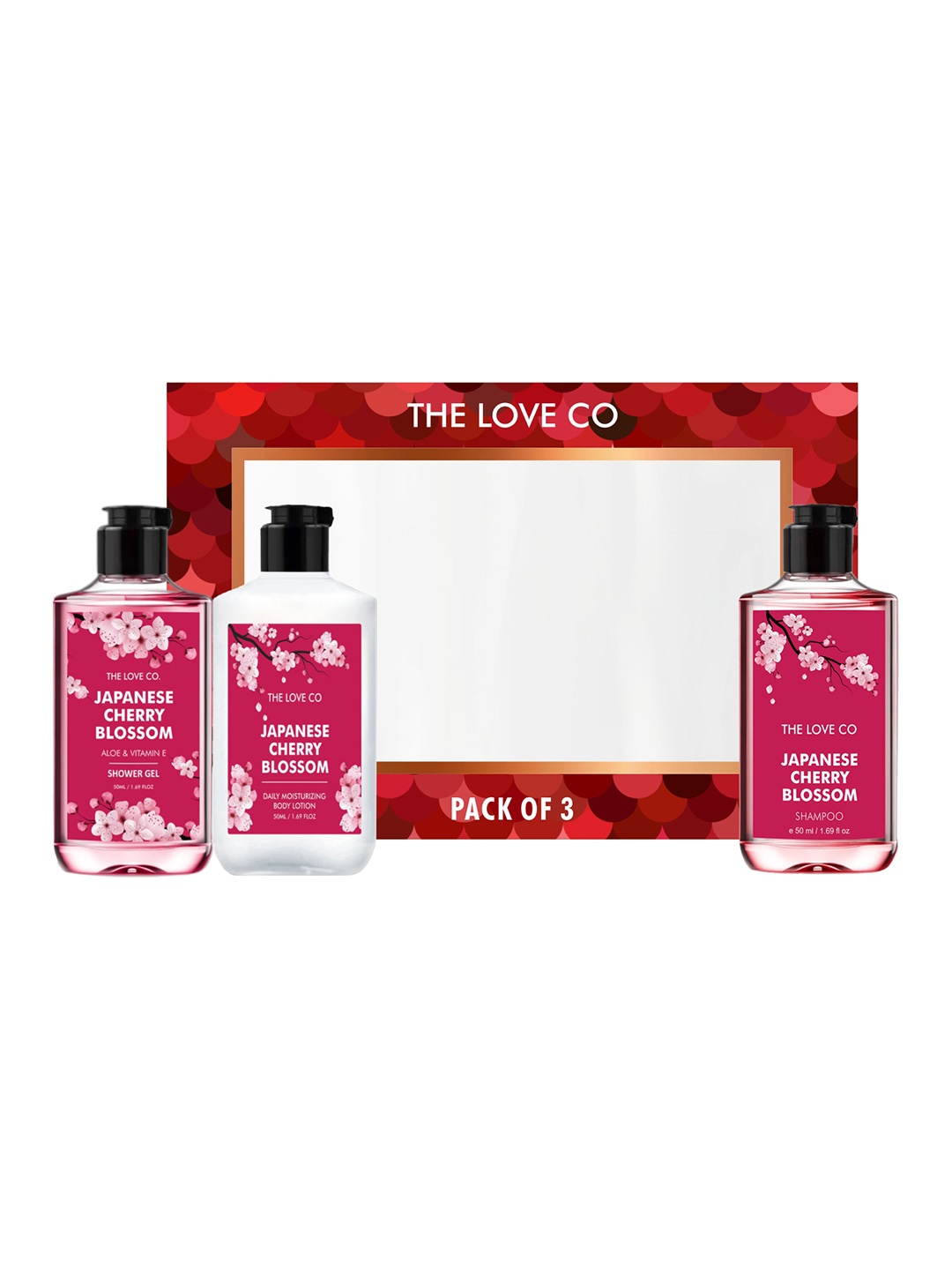 

The Love Co Japanese Cherry Blossom Body Wash, Body Lotion & Shampoo Gift Set, White