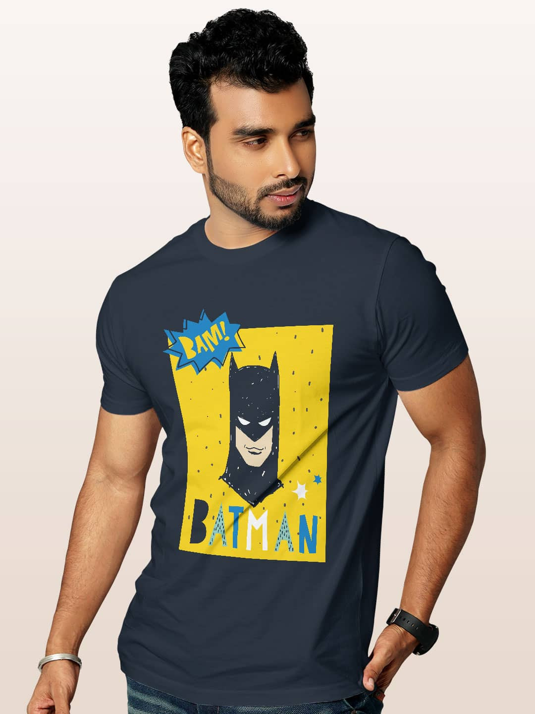 

macmerise Men Typography Printed Pockets T-shirt, Blue