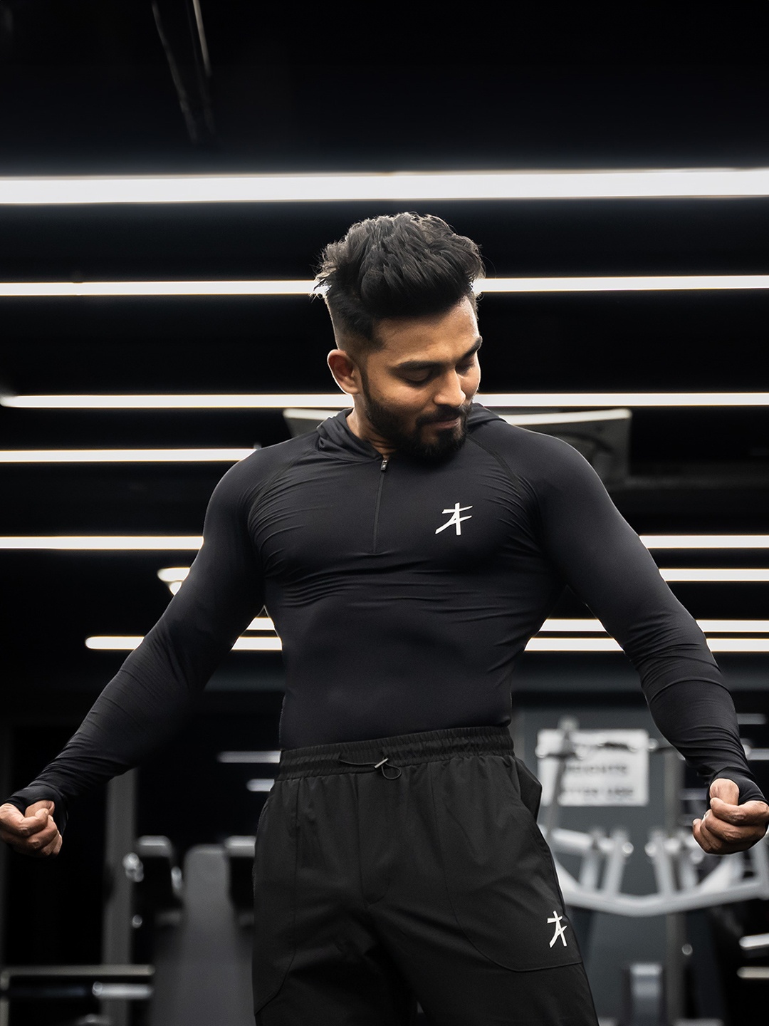 

Athflex Men Assassin Compression Gym Hoodie, Black