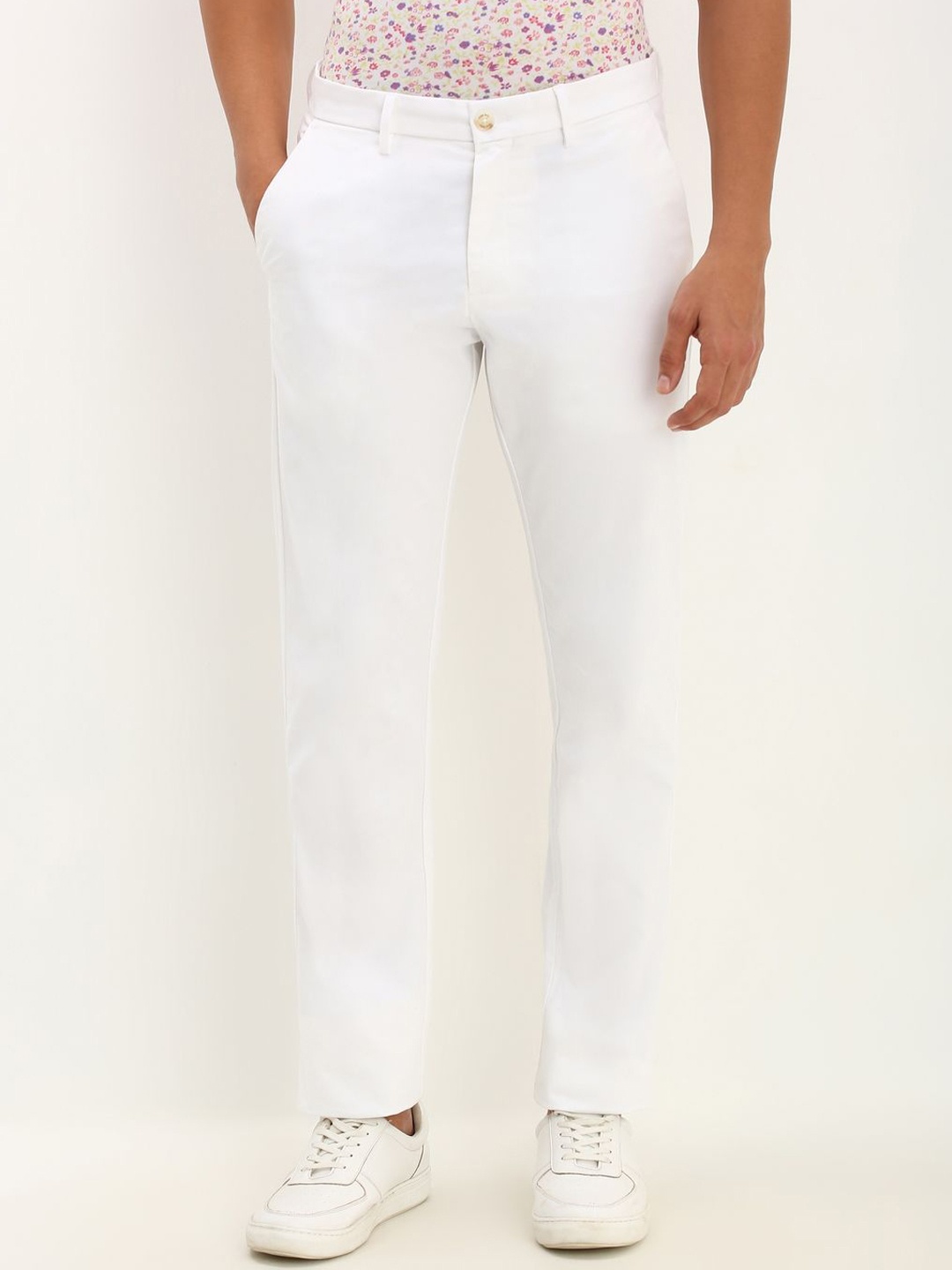 

Allen Solly Men Mid-Rise Regular Trousers, White