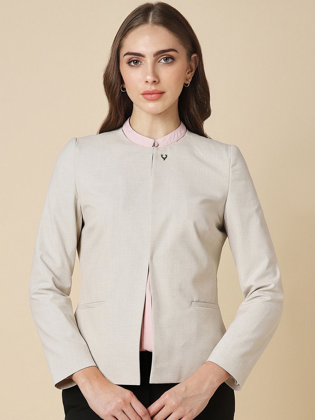 

Allen Solly Woman Single-Breasted Formal Blazers, Grey