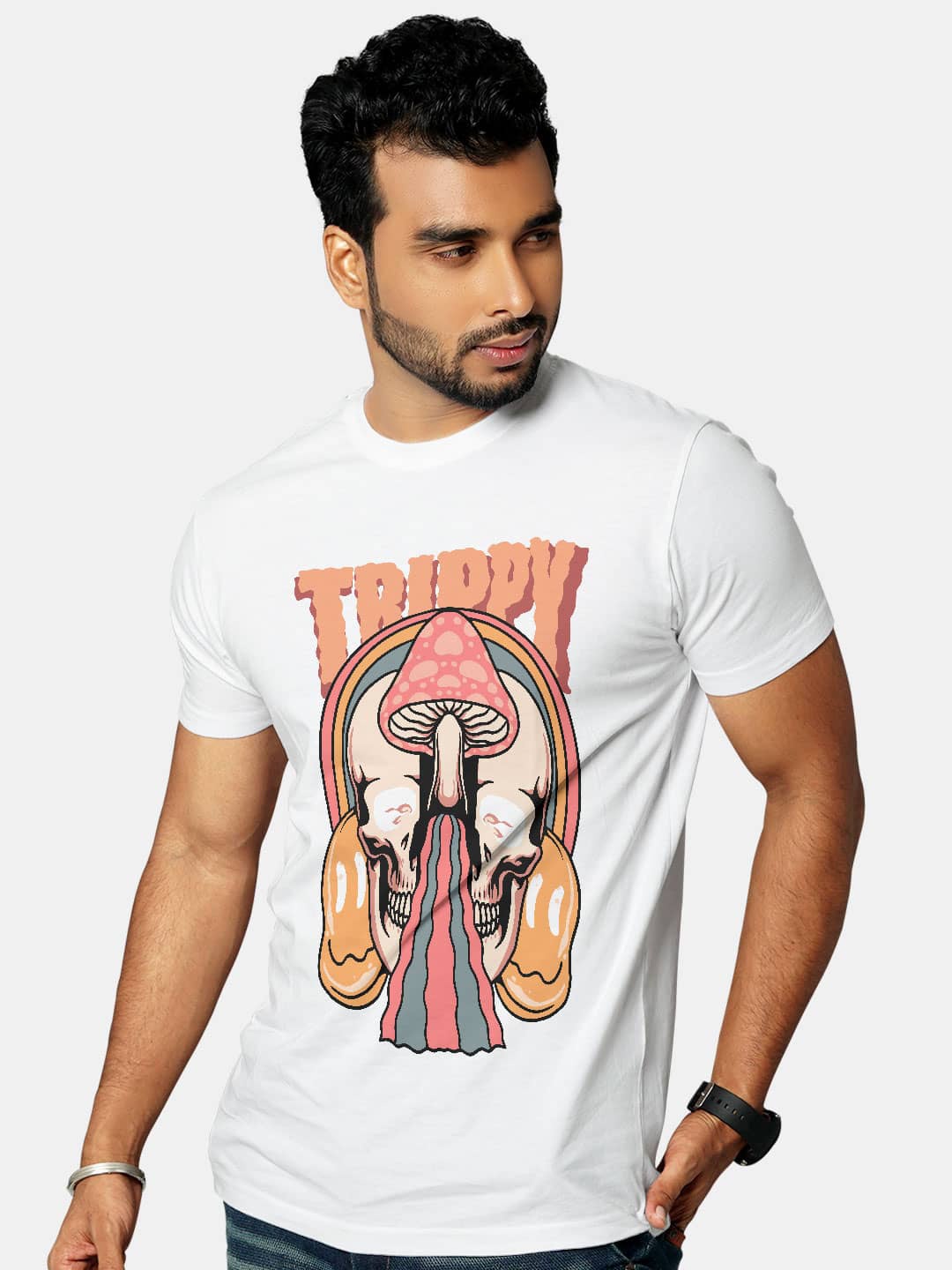 

macmerise Men Printed T-shirt, White
