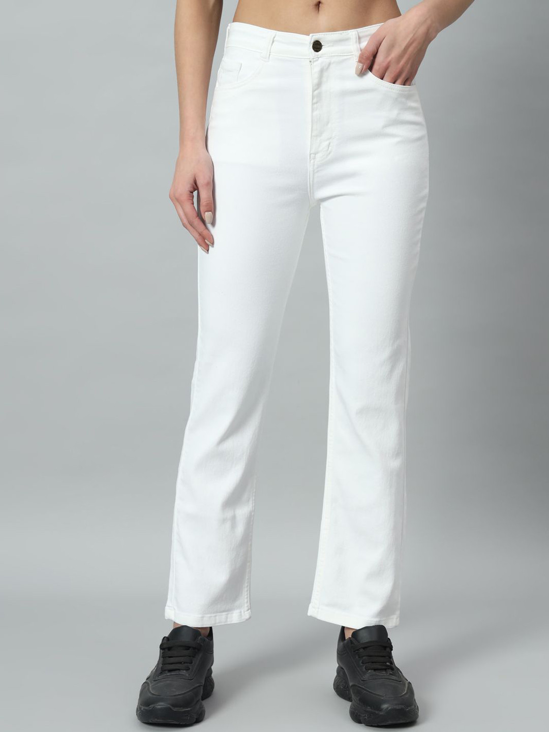 

The Roadster Lifestyle Co Women Mid Rise Regular Fit Stretchable Jeans, White
