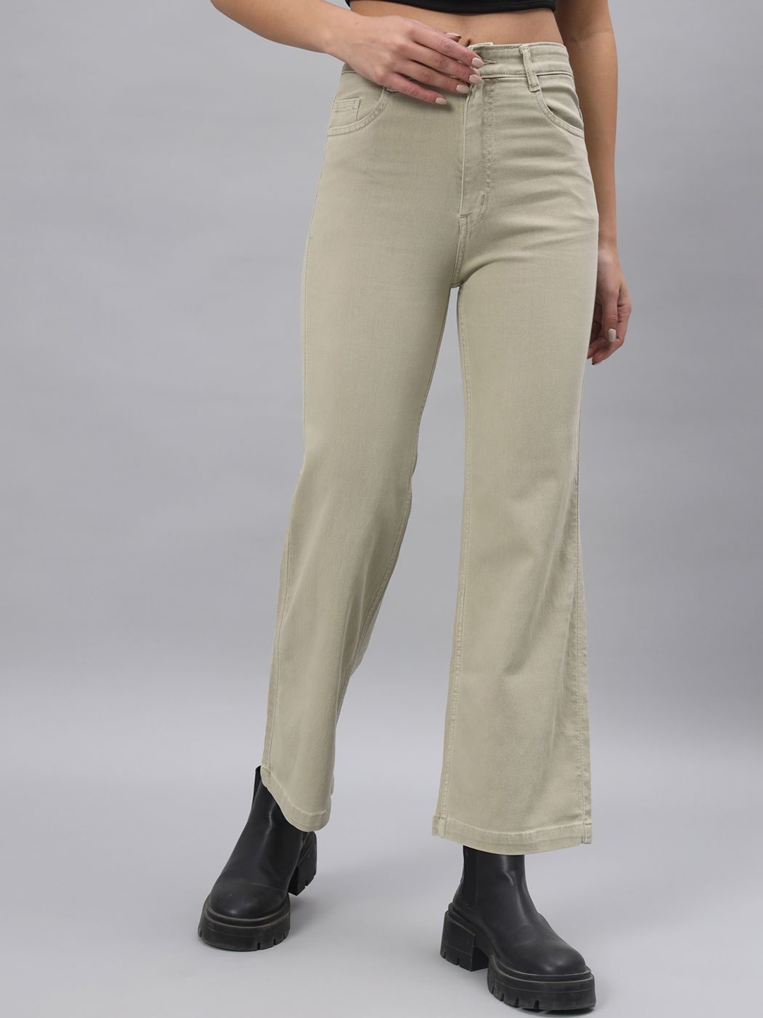 

Roadster Women High Rise Flared Fit Jeans, Grey