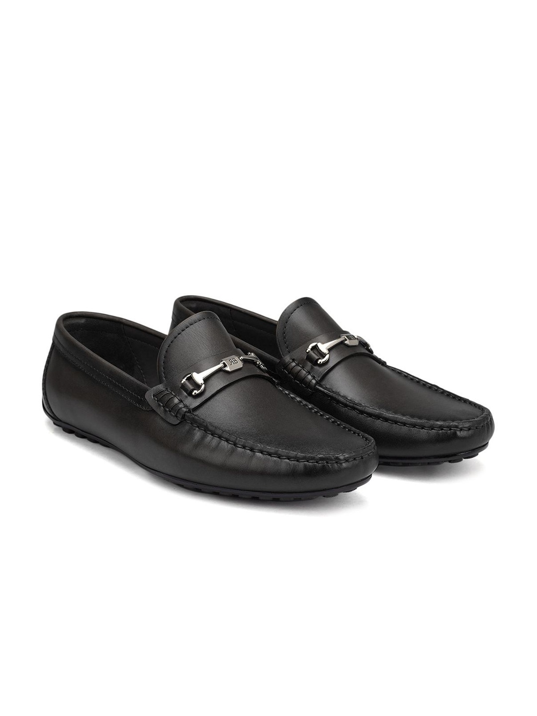

ROSSO BRUNELLO Men Leather Formal Loafers, Black