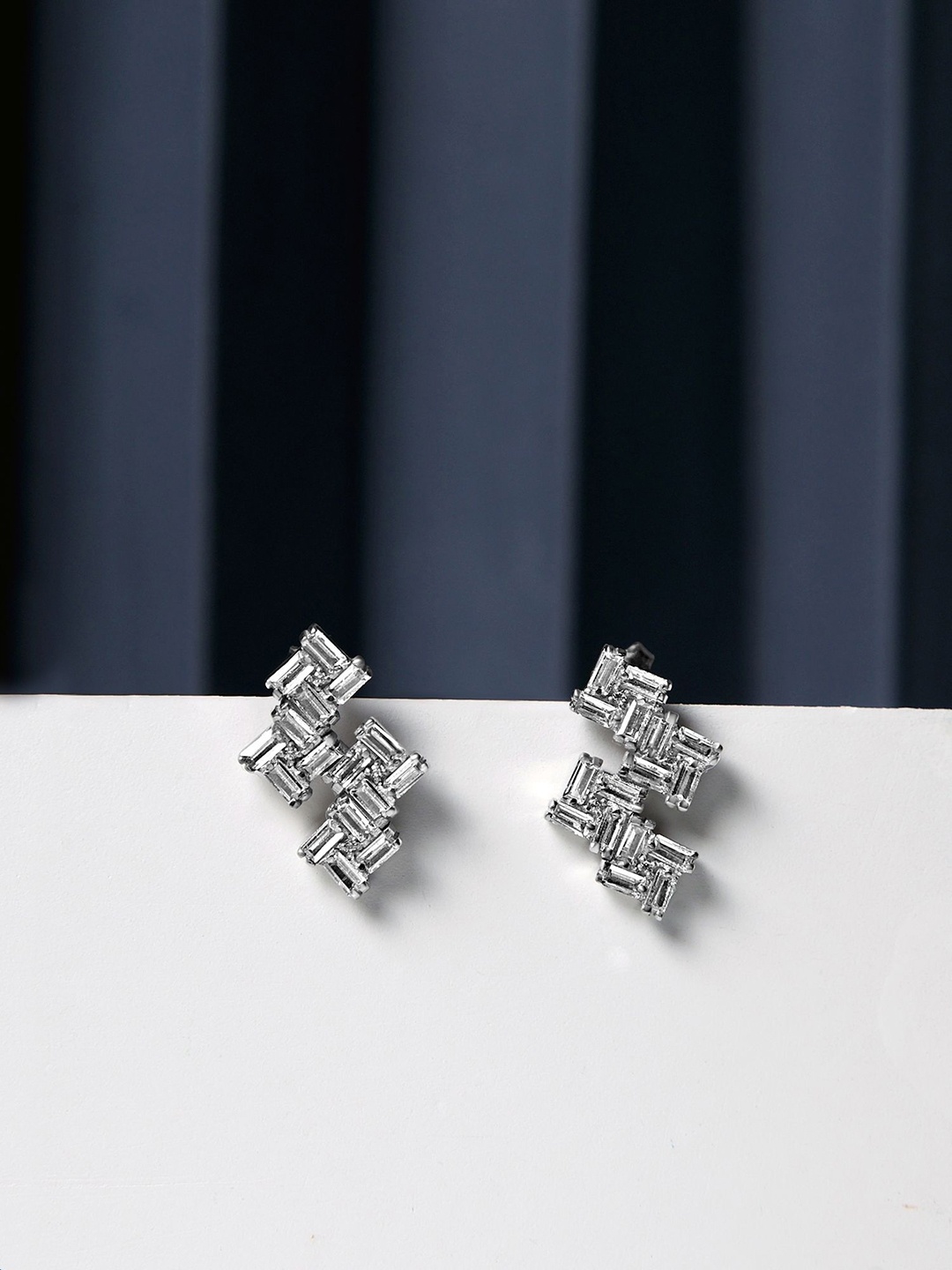 

VELVET IMPERIAL 925 Sterling Silver-Plated Contemporary Studs Earrings