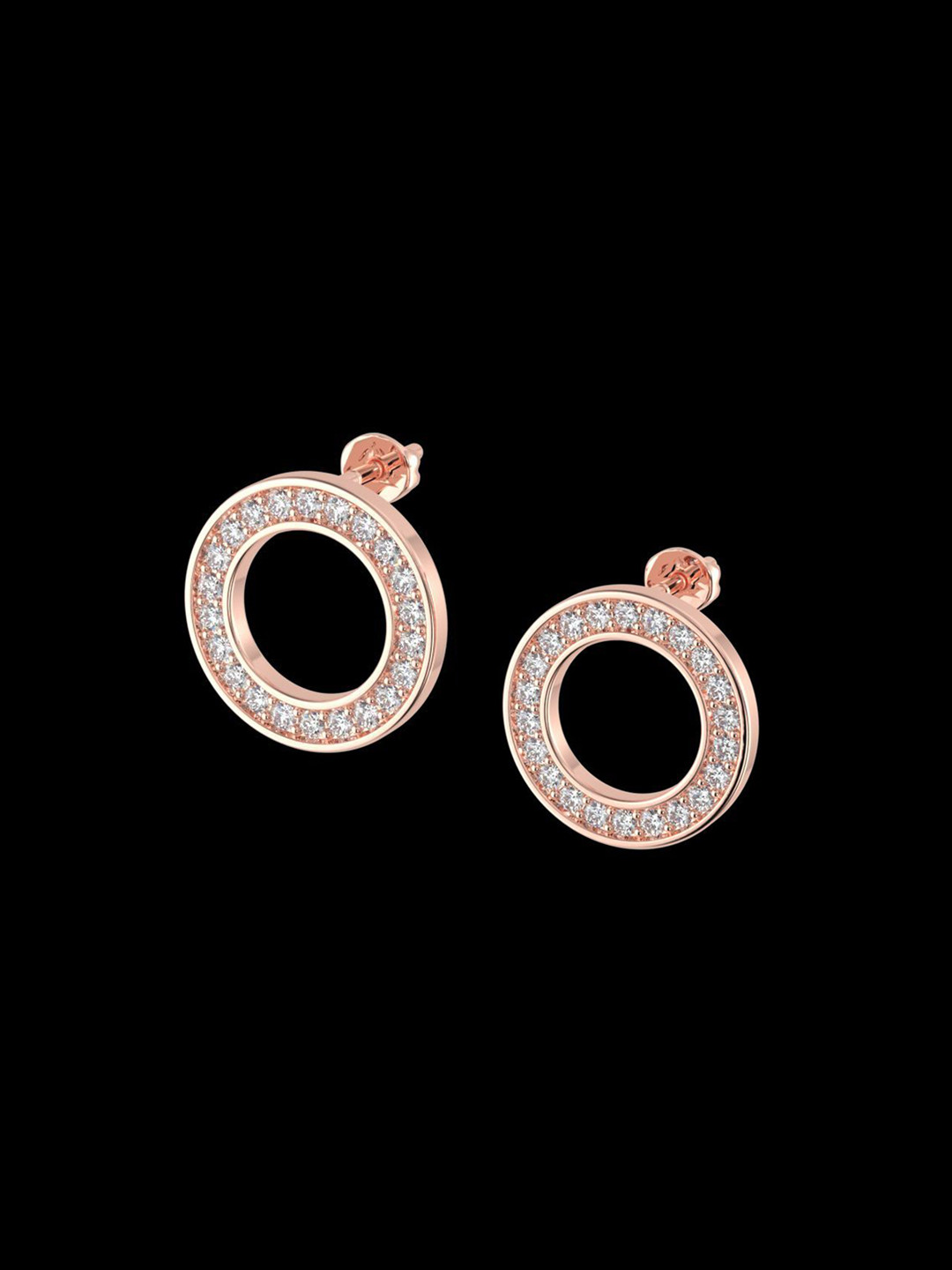 

VELVET IMPERIAL 18KT Rose Gold Plated Stainless Steel Sparkling Circular Studs