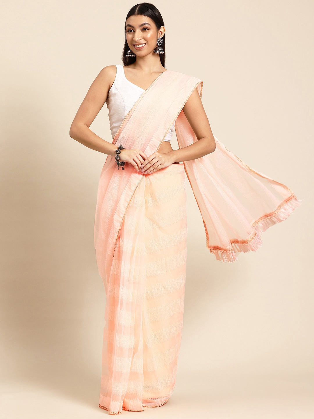 

Tikhi Imli Net Saree, Peach