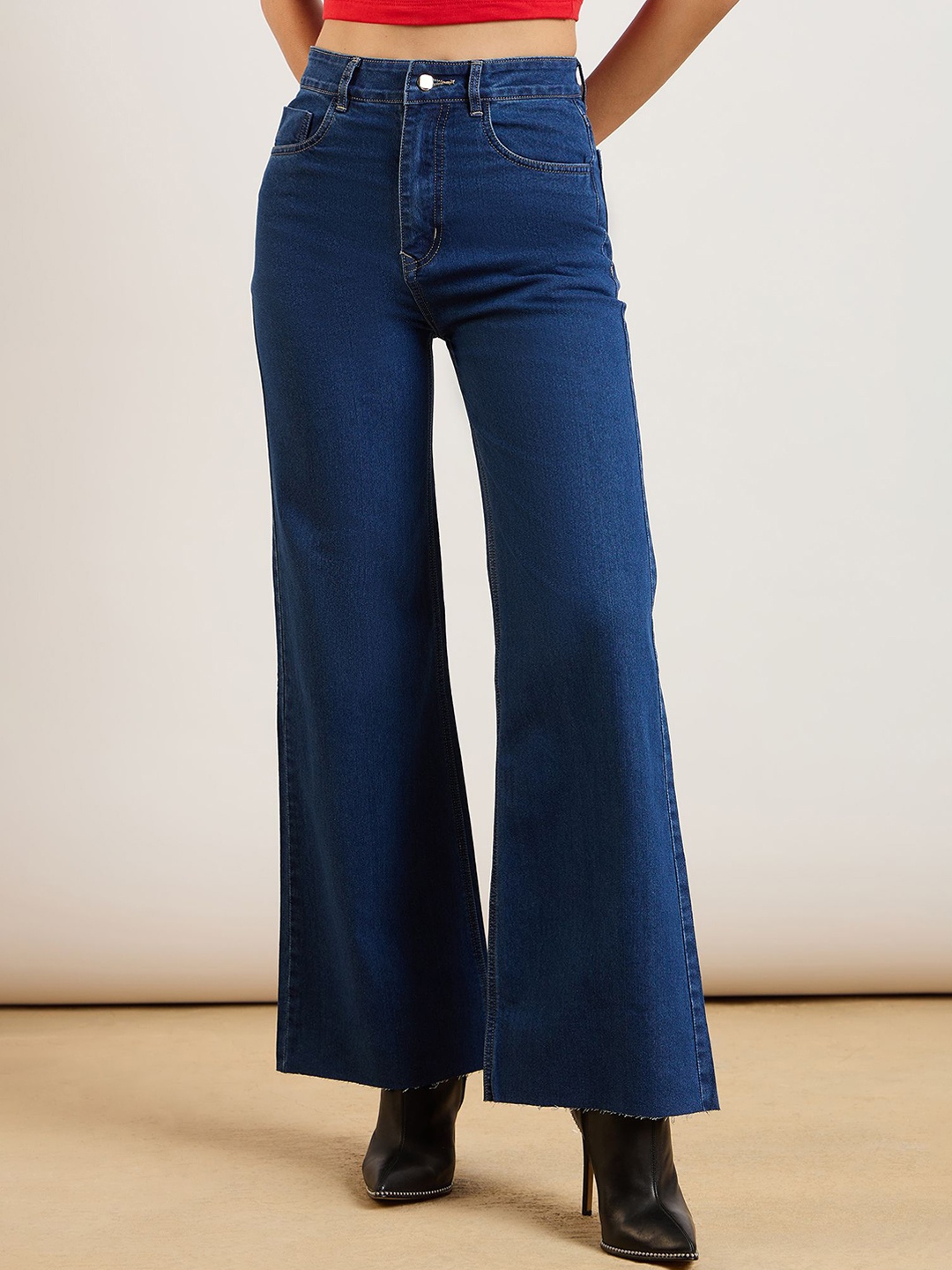 

DressBerry Women Classic High-Rise Bootcut Jeans, Navy blue