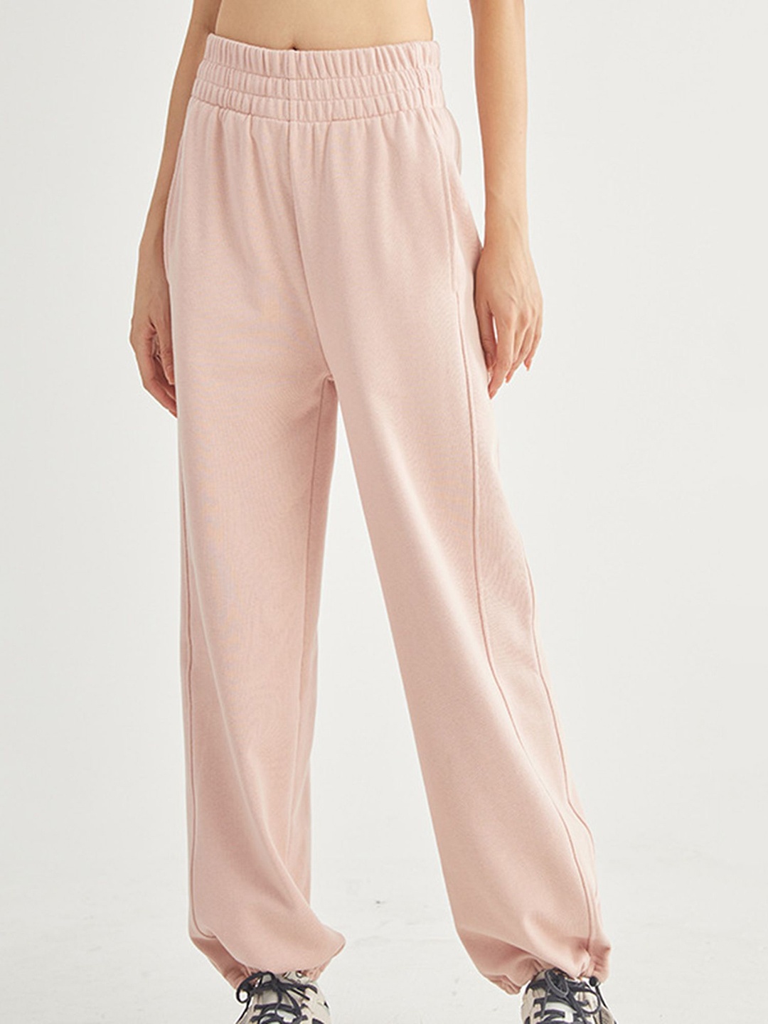 

LULU & SKY Women High Rise Straight Fit Joggers, Pink