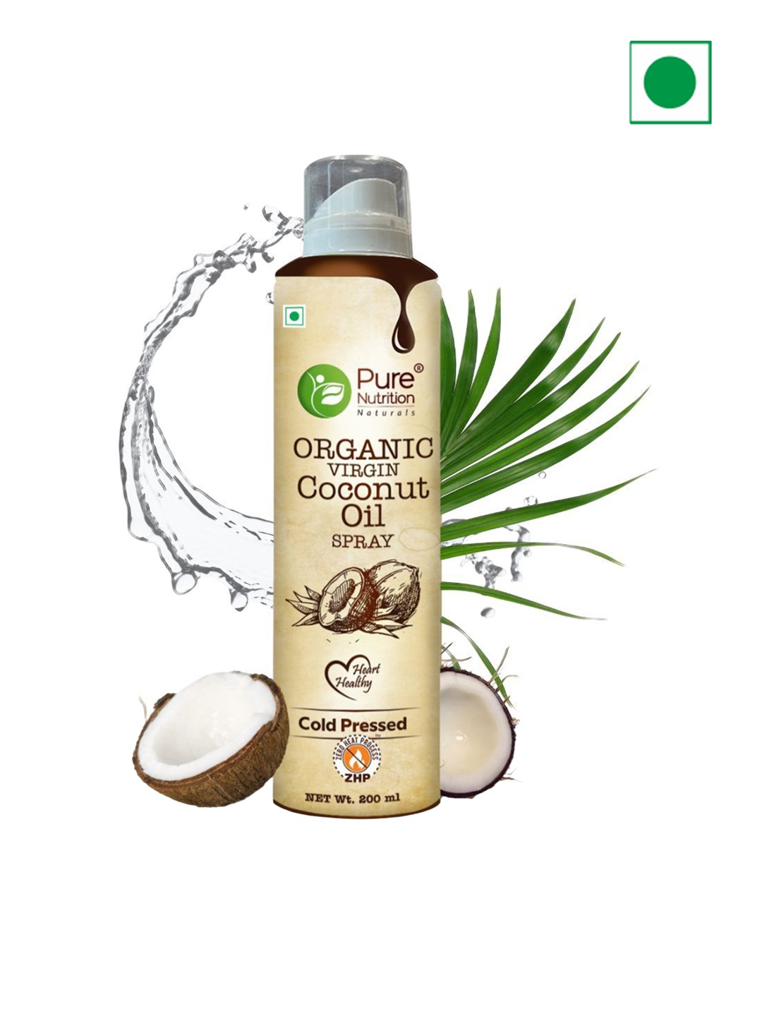 

Pure Nutrition Coconut Oil Cooking Spray - 200ml, Green