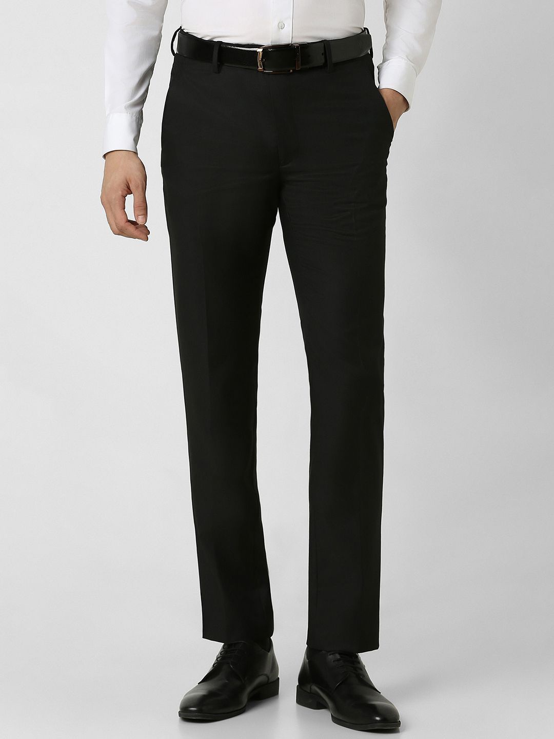 

Van Heusen Men Slim Fit Formal Trousers, Black