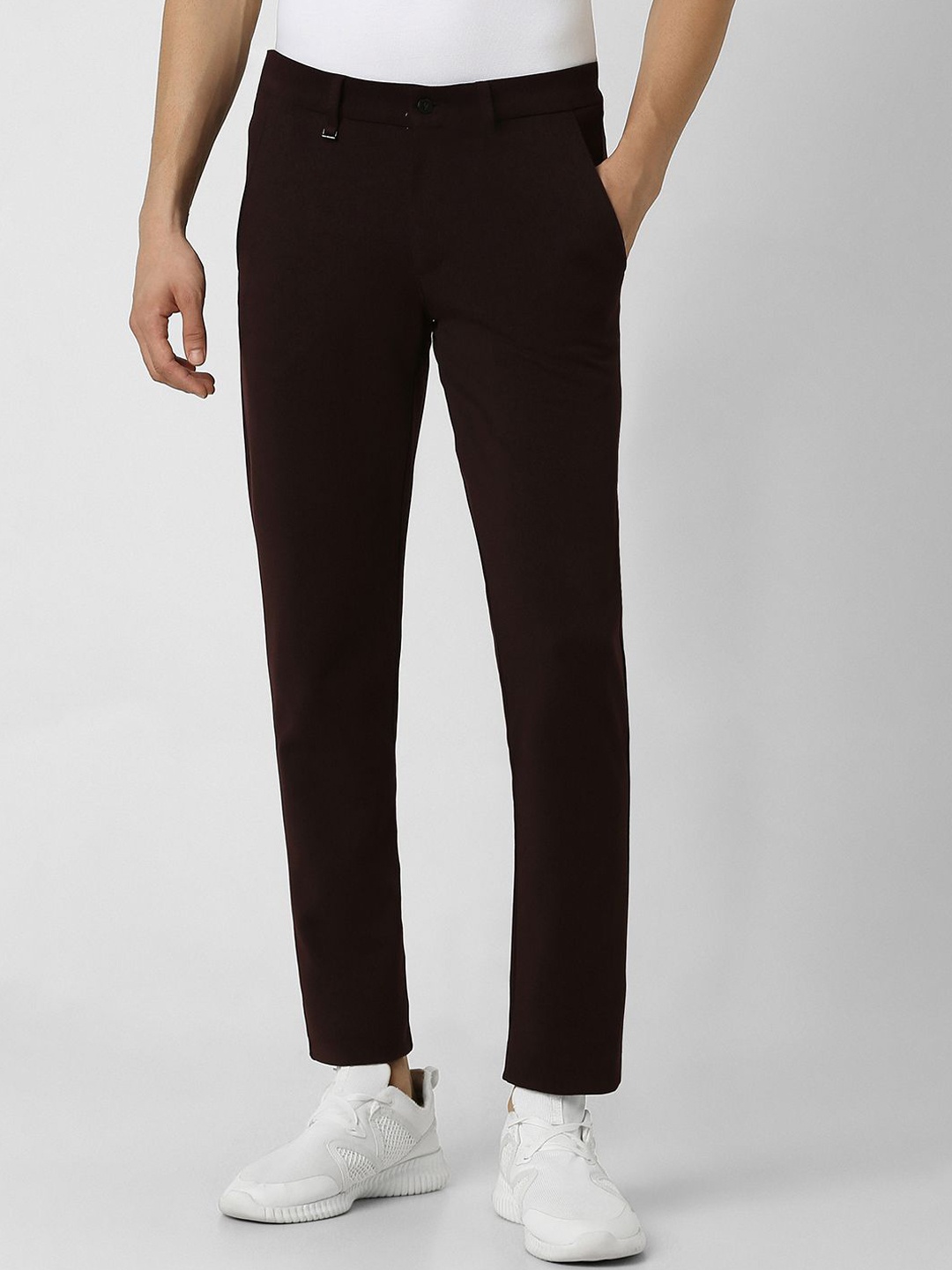 

Van Heusen Flex Men Slim Fit Chinos Trousers, Brown