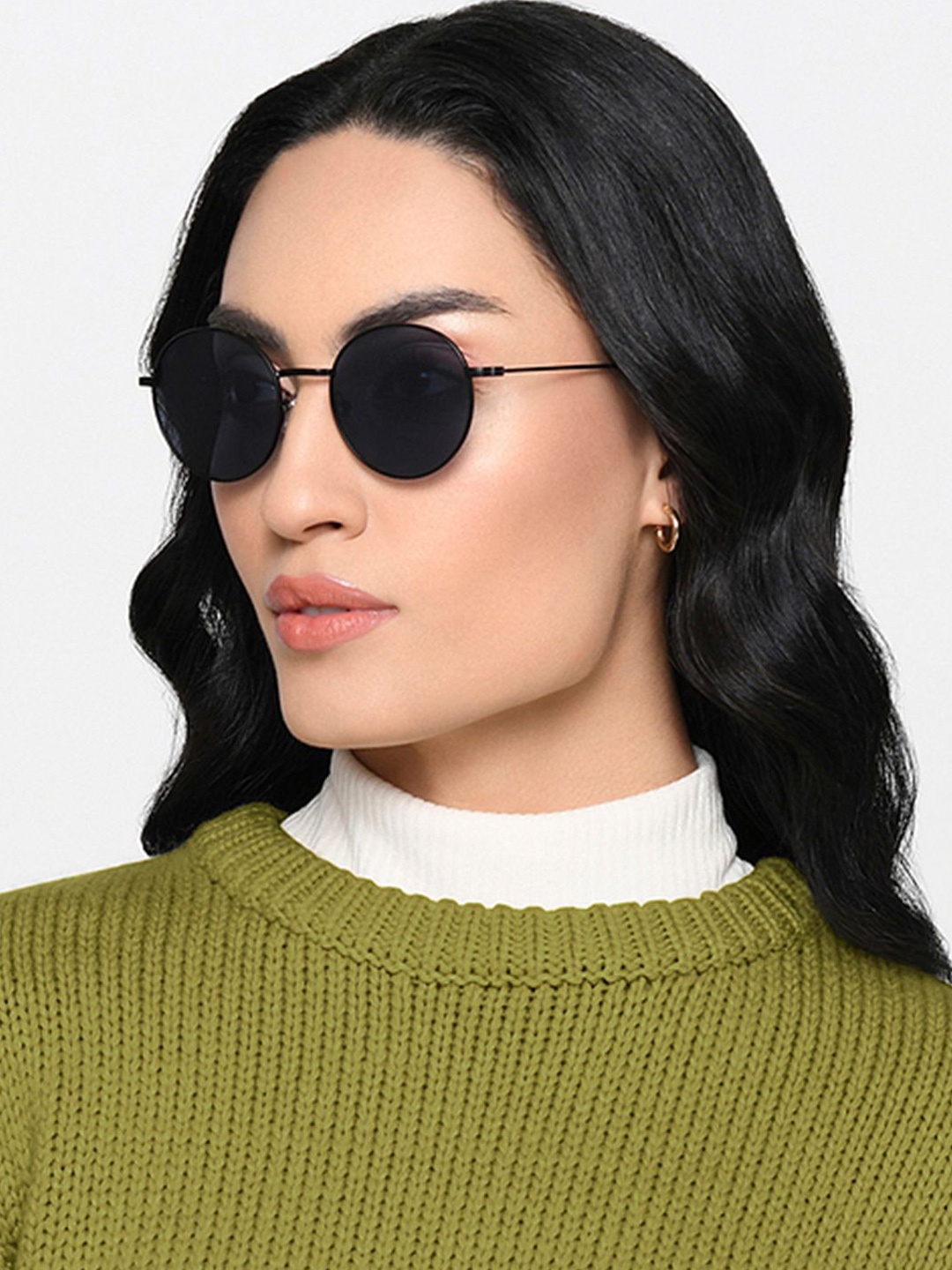 

Lenskart Studio Unisex Round Sunglasses with Polarised and UV Protected Lens 218092, Black