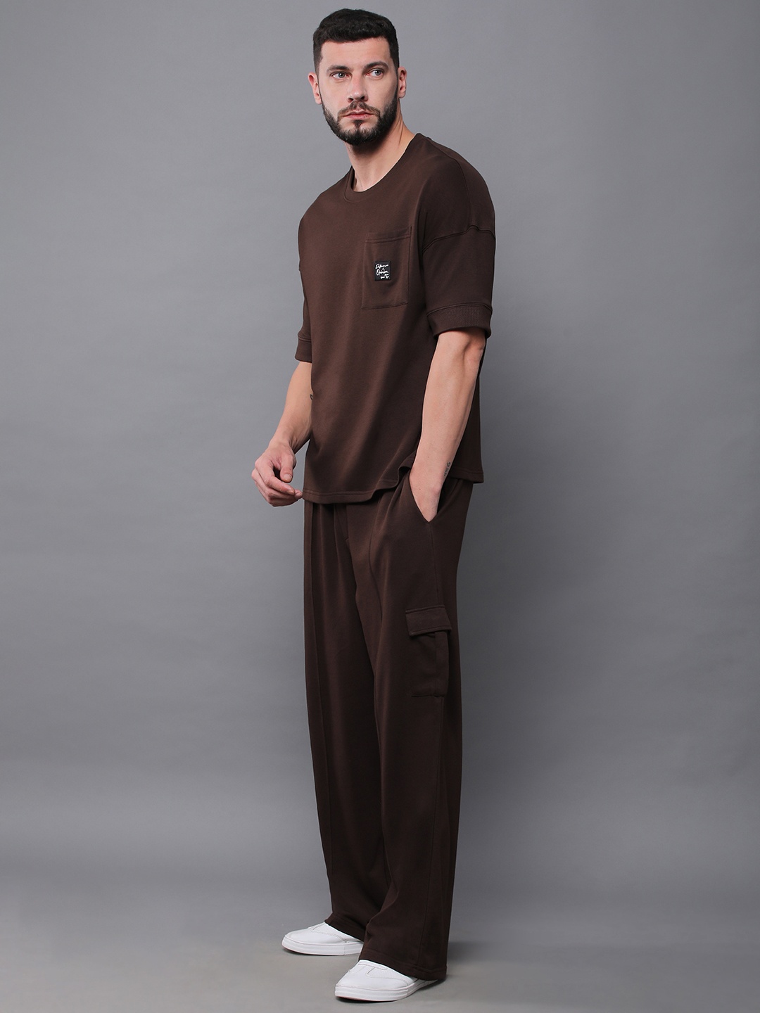 

Difference of Opinion Oversized Drop Shoulder Ultra Soft Drapey Cotton Co-Ords Set, Brown