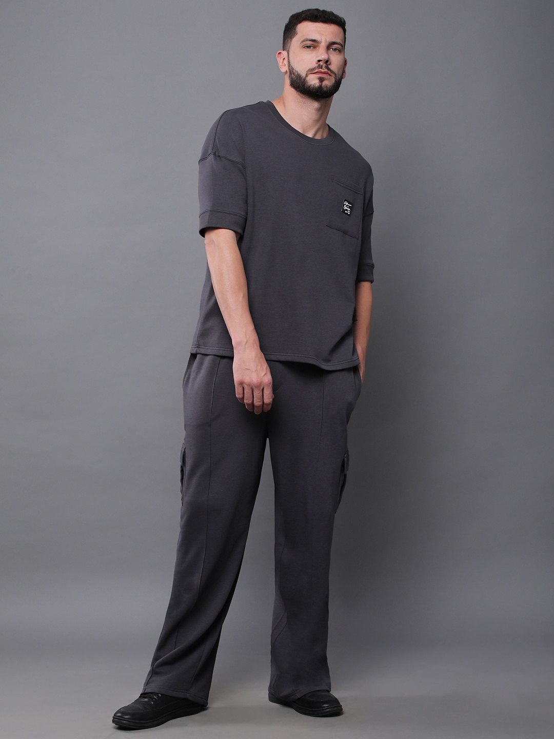 

Difference of Opinion Oversized Drop Shoulder Ultra Soft Drapey Cotton Co-Ords Set, Grey