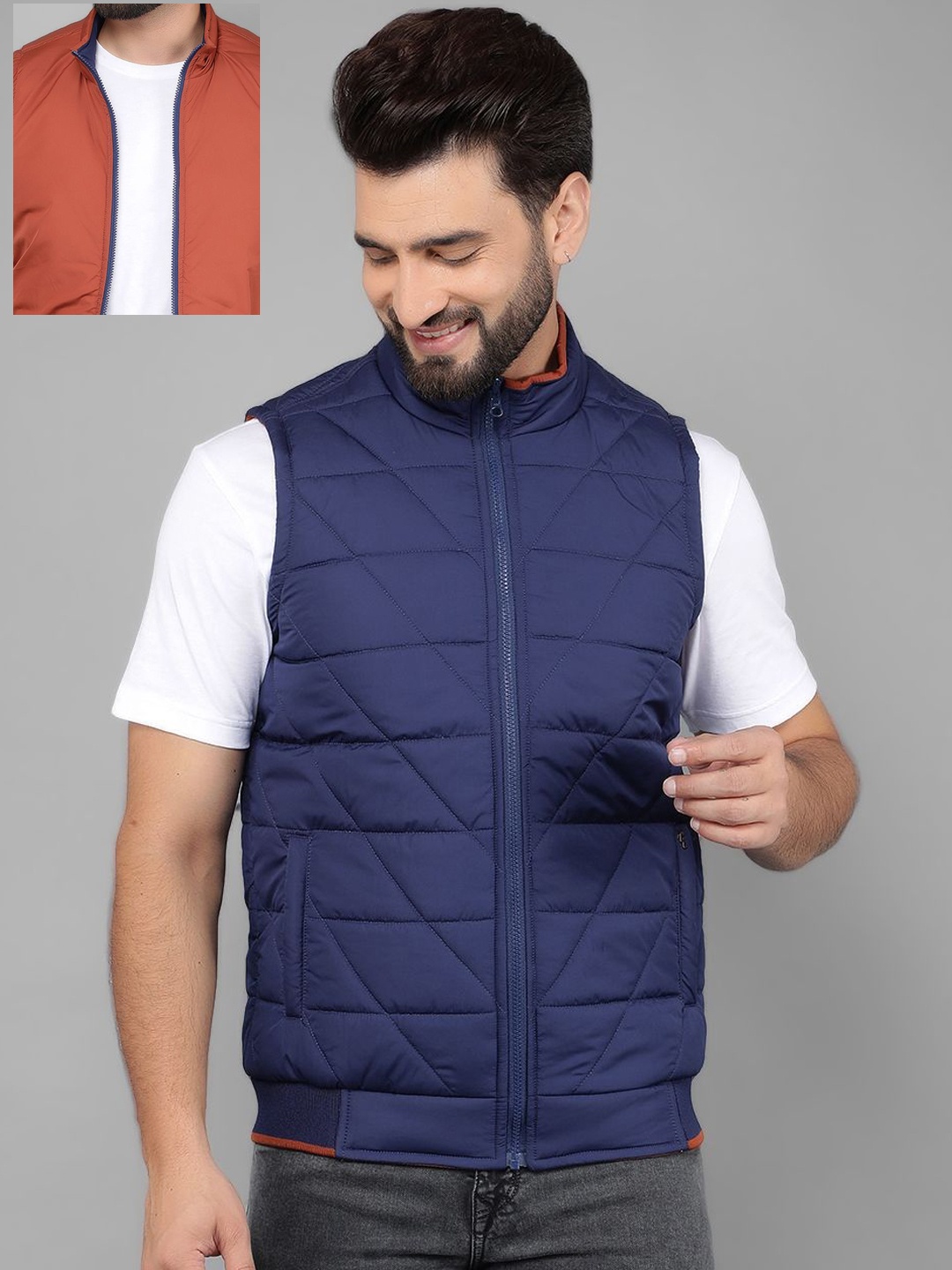 

Canary London Men Reversible Padded Jacket, Blue