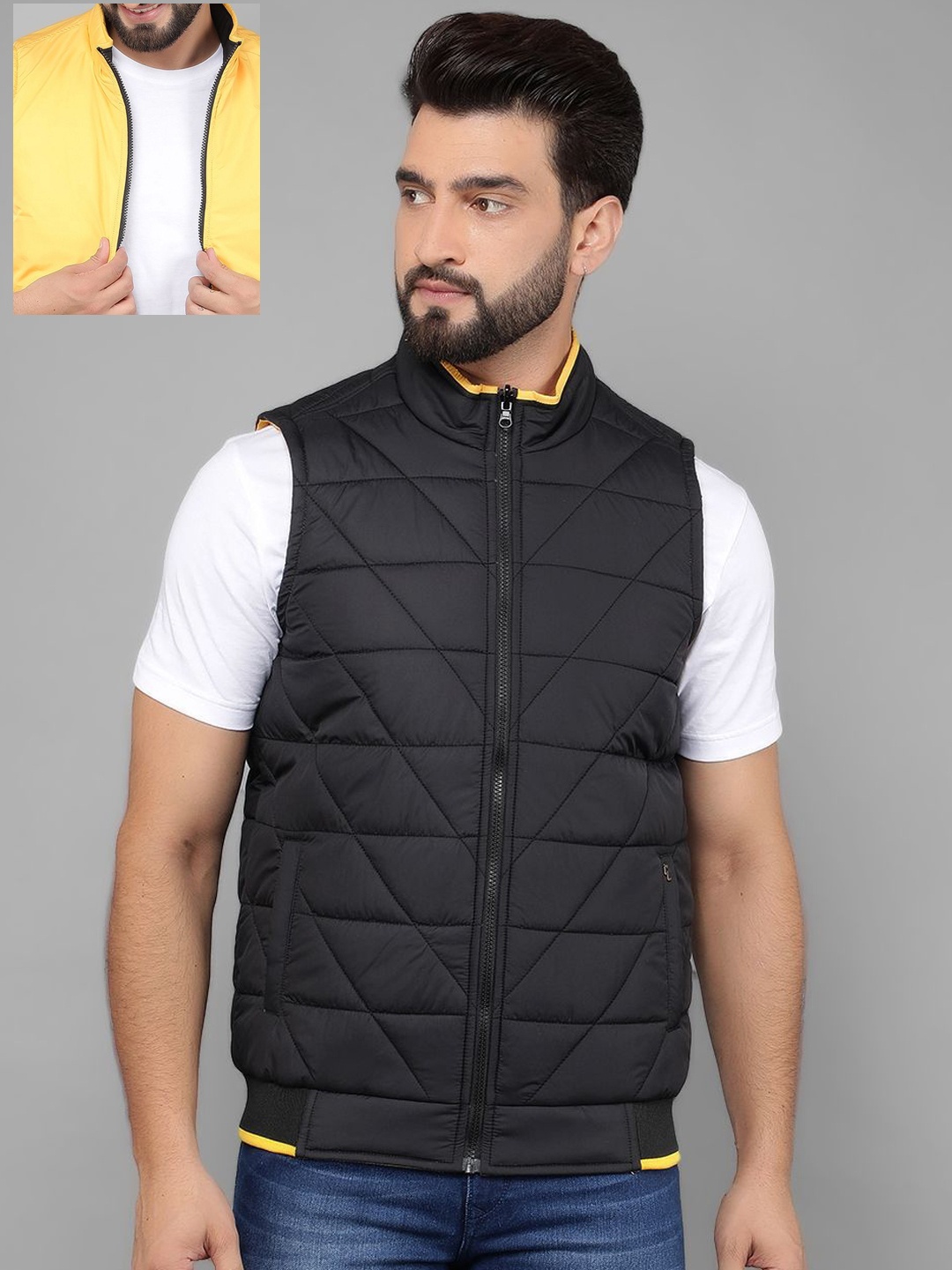 

Canary London Men Reversible Puffer Jacket, Black