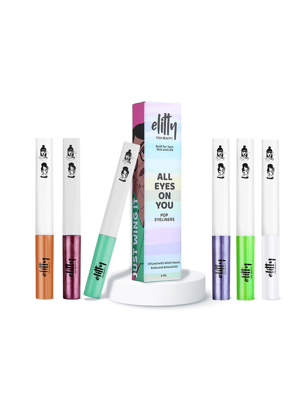 

Elitty Desi Girl Set Of6 Eyeliner-4mlEach-Money-MoonChild-Advocate-Lunar-Lucid-Maintenance, Green