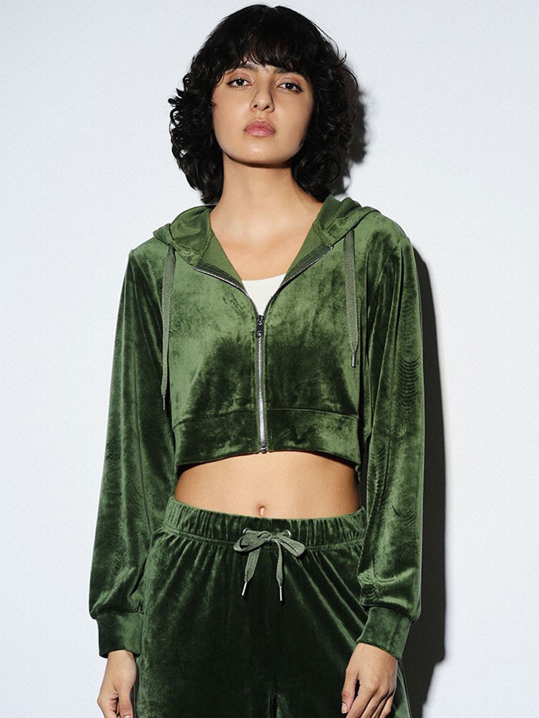 

ONLY Women Floral Striped Crop Tailored Jacket, Green