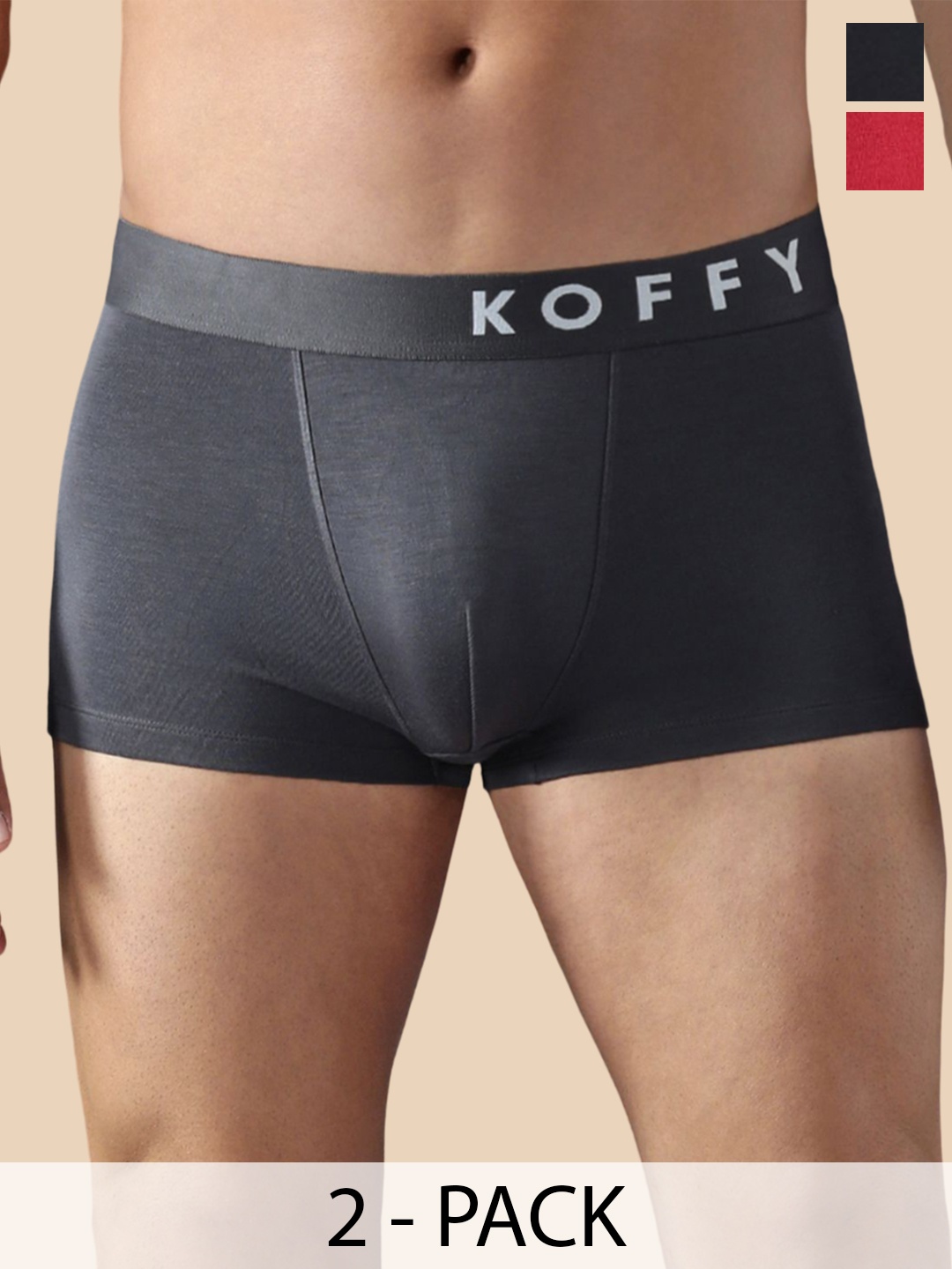 

KOFFY Pack Of 2 Solid Modal Trunks KOFFY_KI37_DGR_MNRD_2PC, Maroon