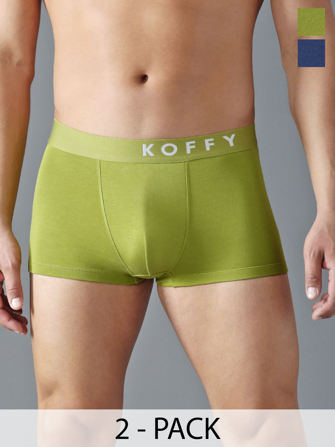 

KOFFY Pack Of 2 Men Cotton Trunks KOFFY_KI37_AFBU_MTGN_2PC, Blue