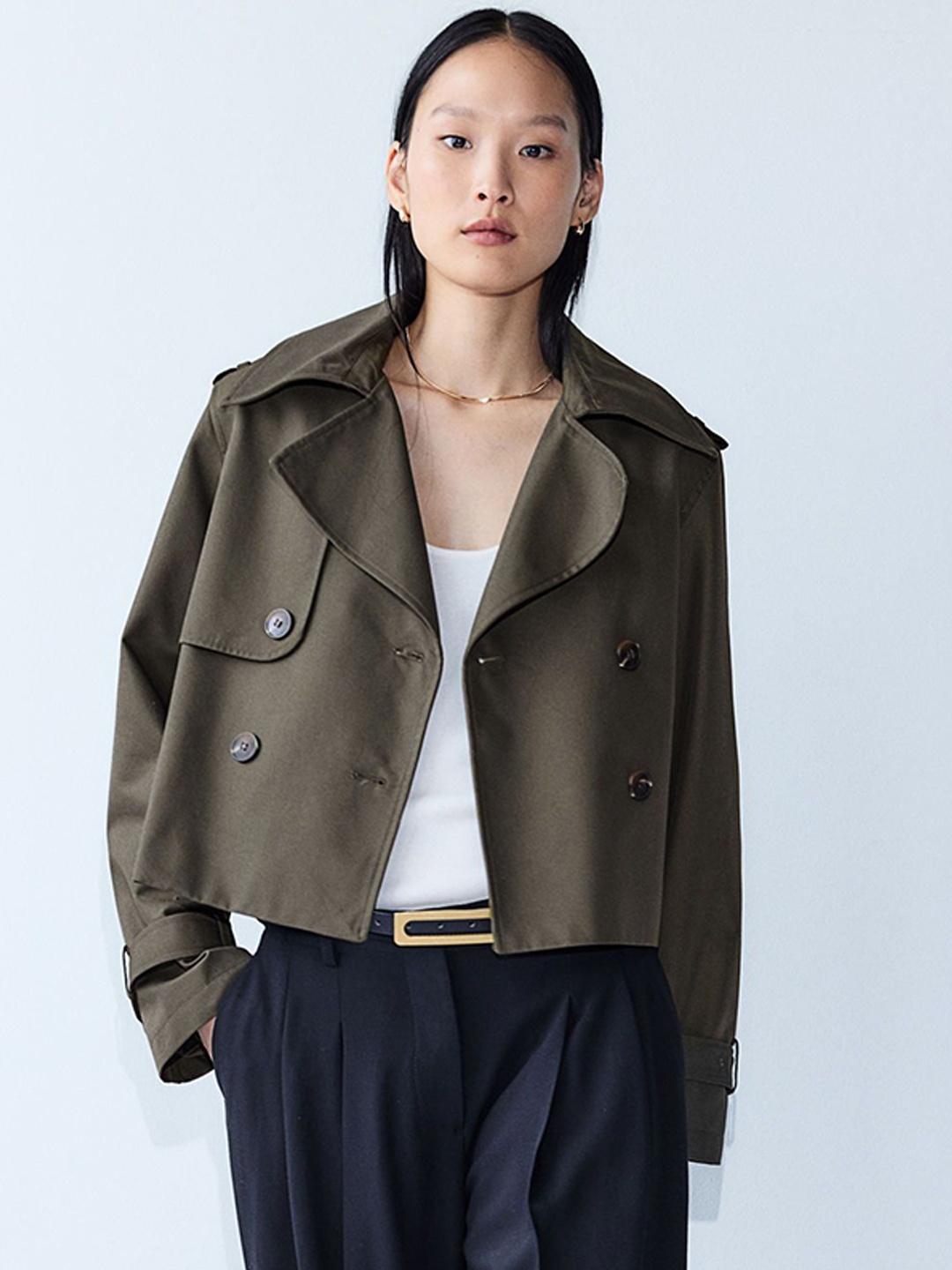 

H&M Trench-Look Jacket, Green