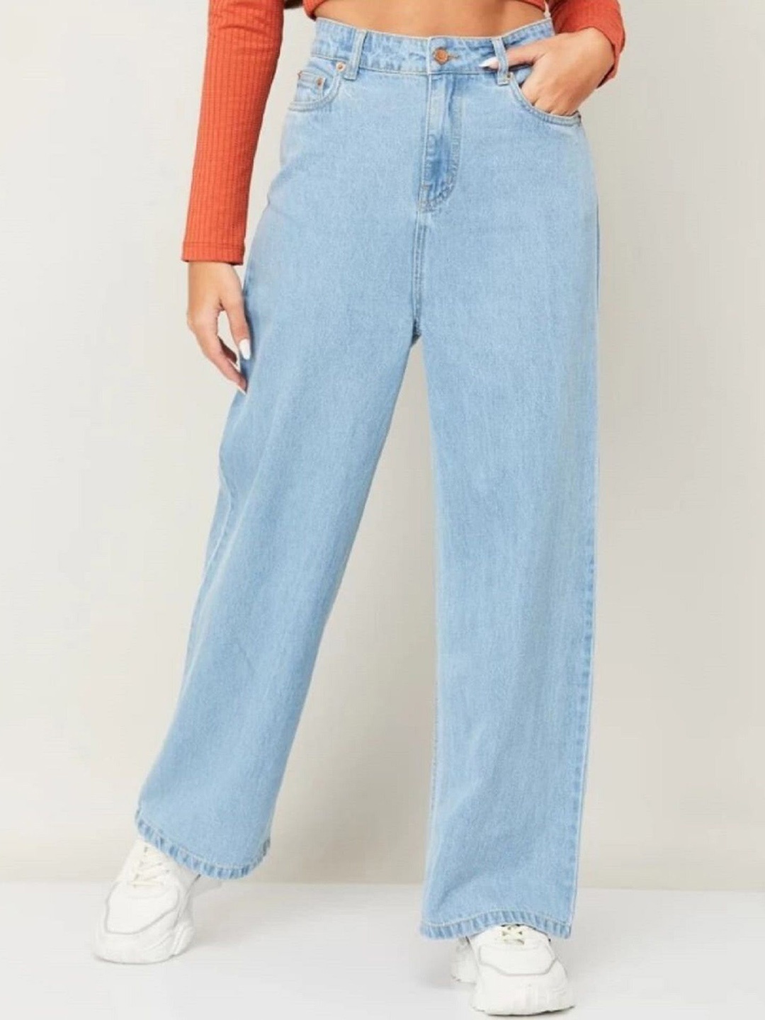 

Perfect Outlet Women High Waist Straight Fit Denim Stretchable Jeans, Blue