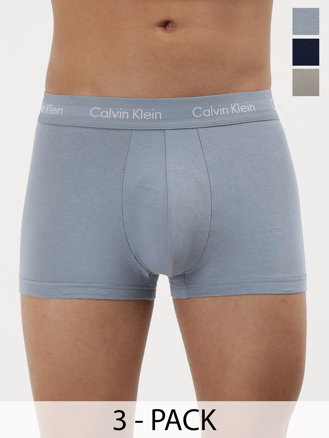 

Calvin Klein Men Pack Of 3 Cotton Trunks VANumber NB2614PUN, Navy blue