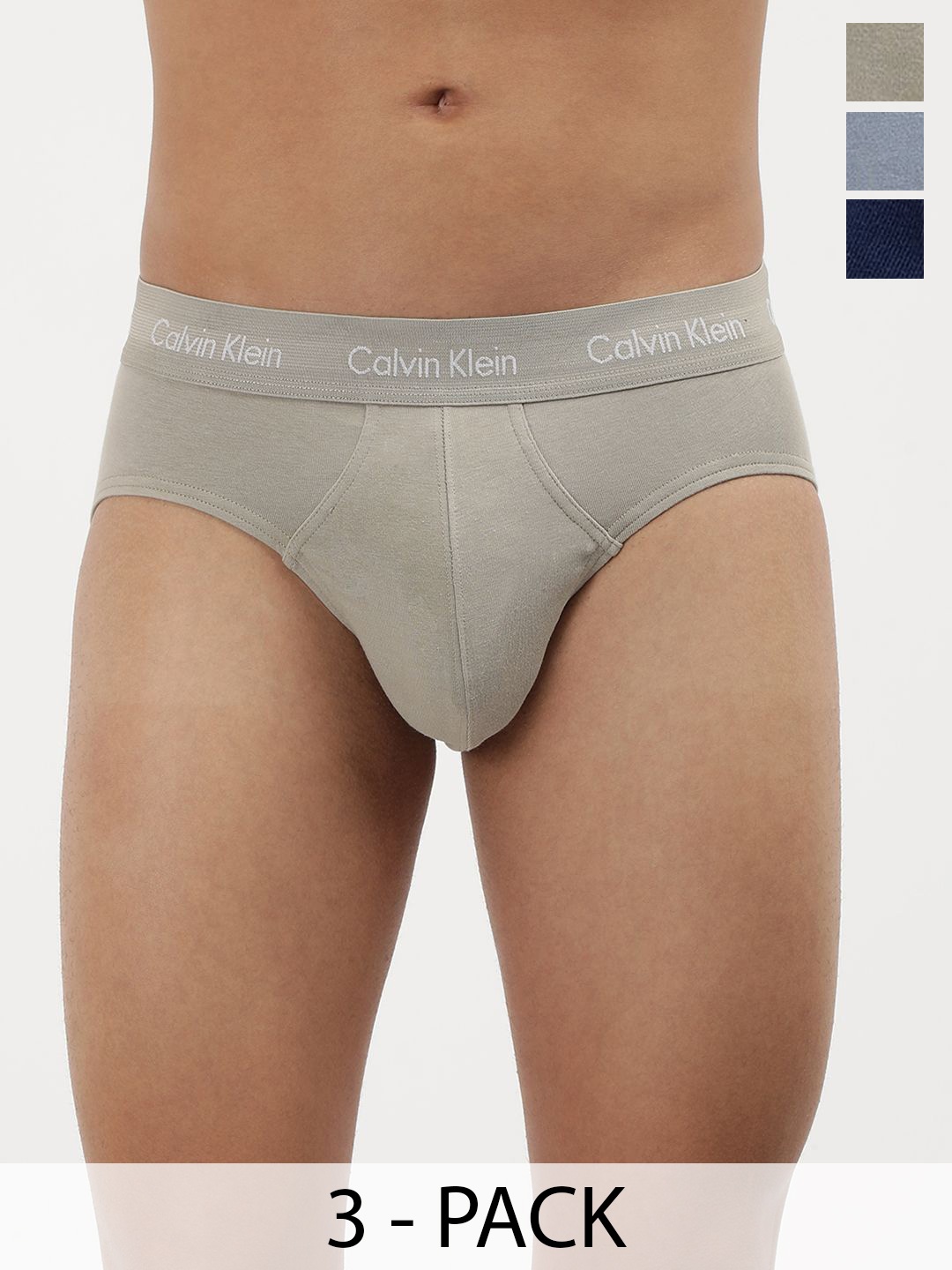 

Calvin Klein Underwear Men Pack Of 3 Printed Basic Briefs NB2613PUN, Black