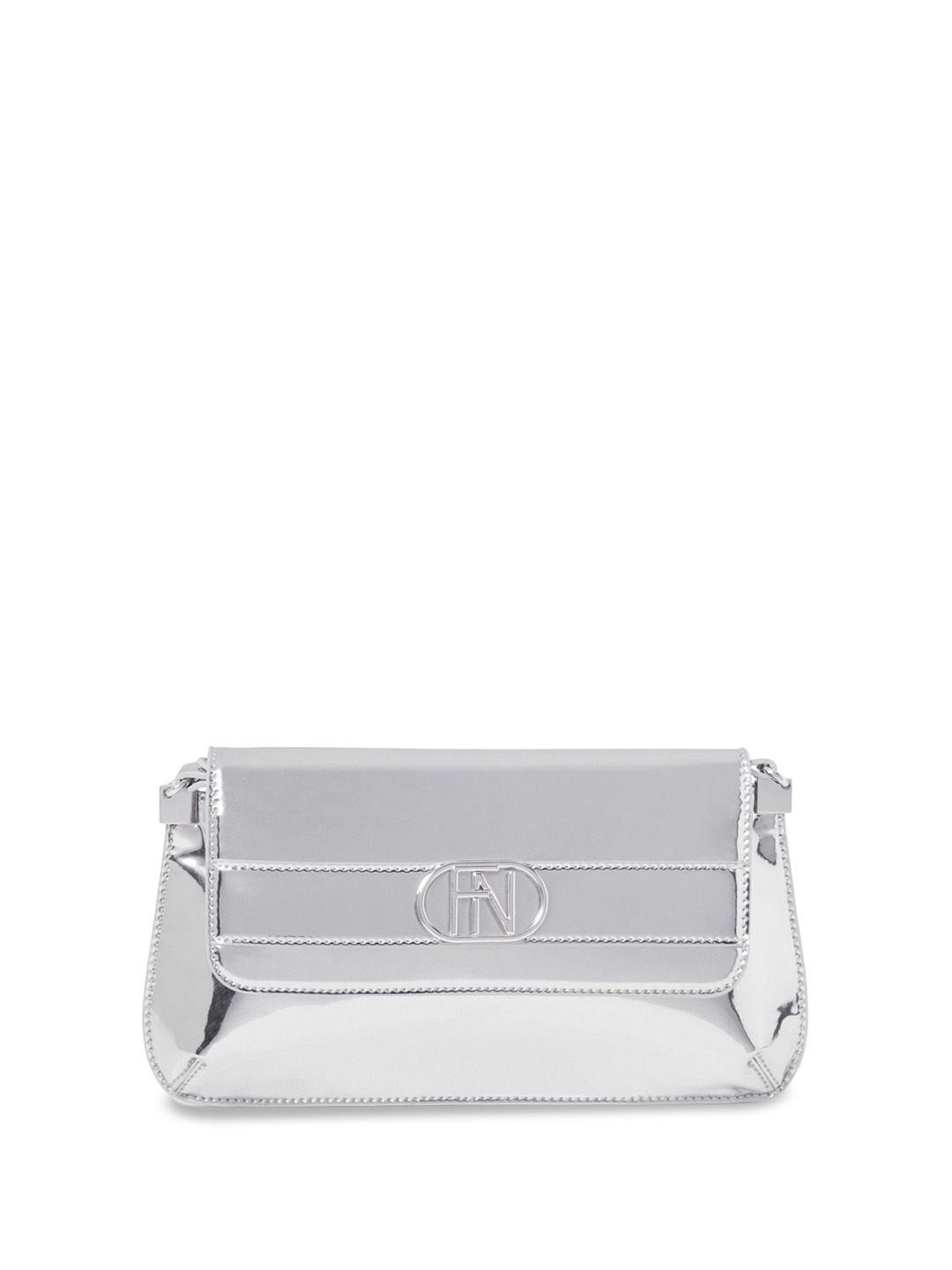 

Forever New PU Structured Sling Bag with Bow Detail, Silver